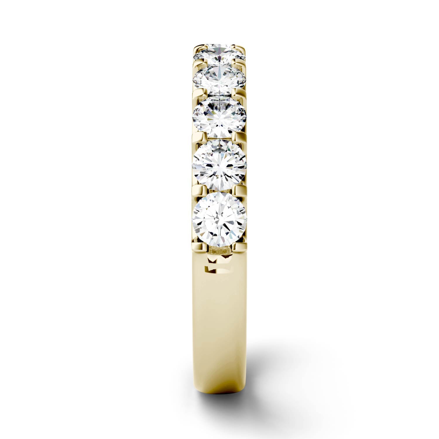 1.00 CTW DEW Round Moissanite Ten Stone Anniversary Band in 14K Yellow Gold