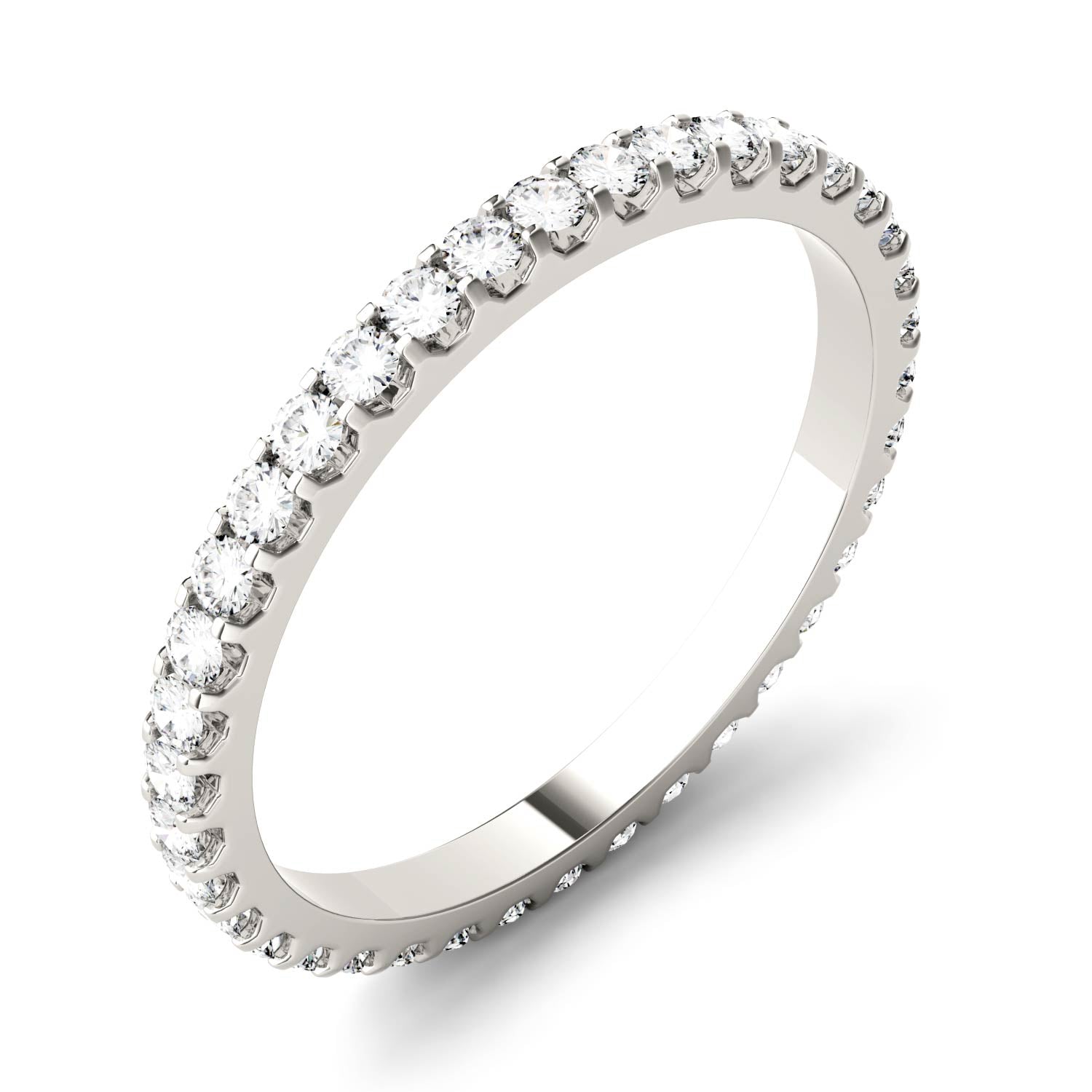0.57 CTW DEW Round Moissanite Eternity Band in 14K White Gold