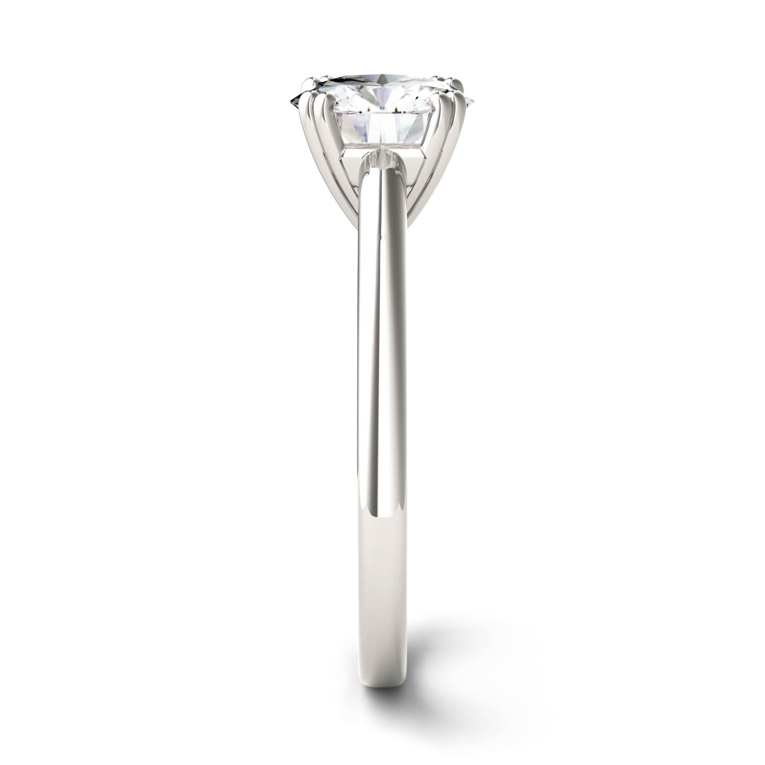 1.50 CTW DEW Round Moissanite Double Prong Solitaire Engagement Ring in 14K White Gold