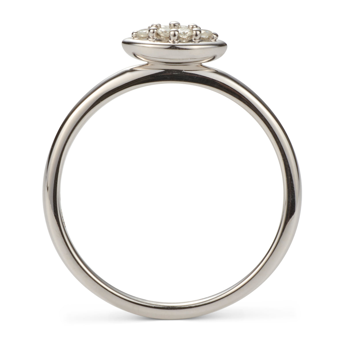 Forever Bright 0.08 CTW Moissanite Marquise Pave Pillow Ring Sterling Silver