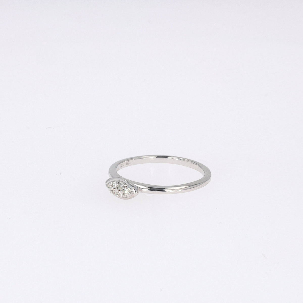 Forever Bright 0.08 CTW Moissanite Marquise Pave Pillow Ring Sterling Silver