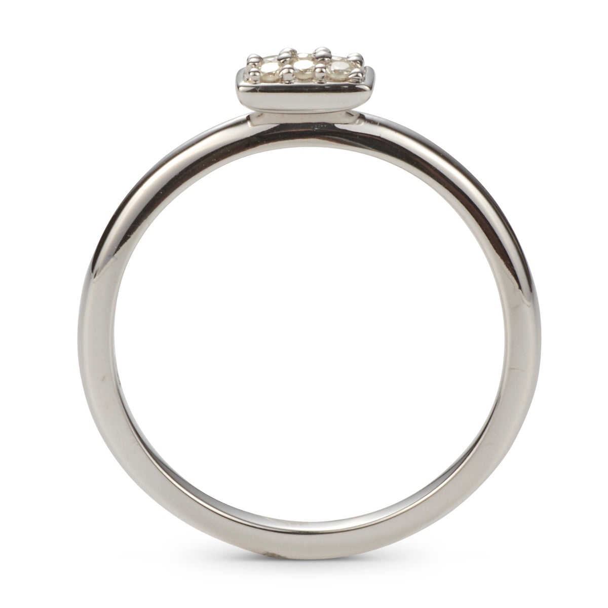 Forever Bright 0.08 CTW Moissanite Horizontal Rectangle Pave Ring 925 Silver