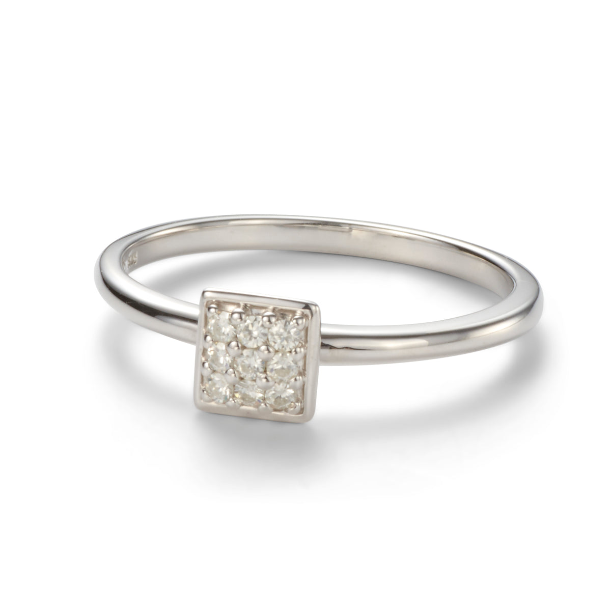 0.11 CTW DEW Moissanite Bezel Stacker Ring in Sterling Silver