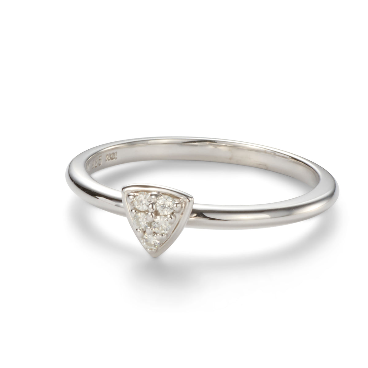 Forever Bright 0.06 CTW Moissanite Trillion Pave Pillow Ring Sterling Silver