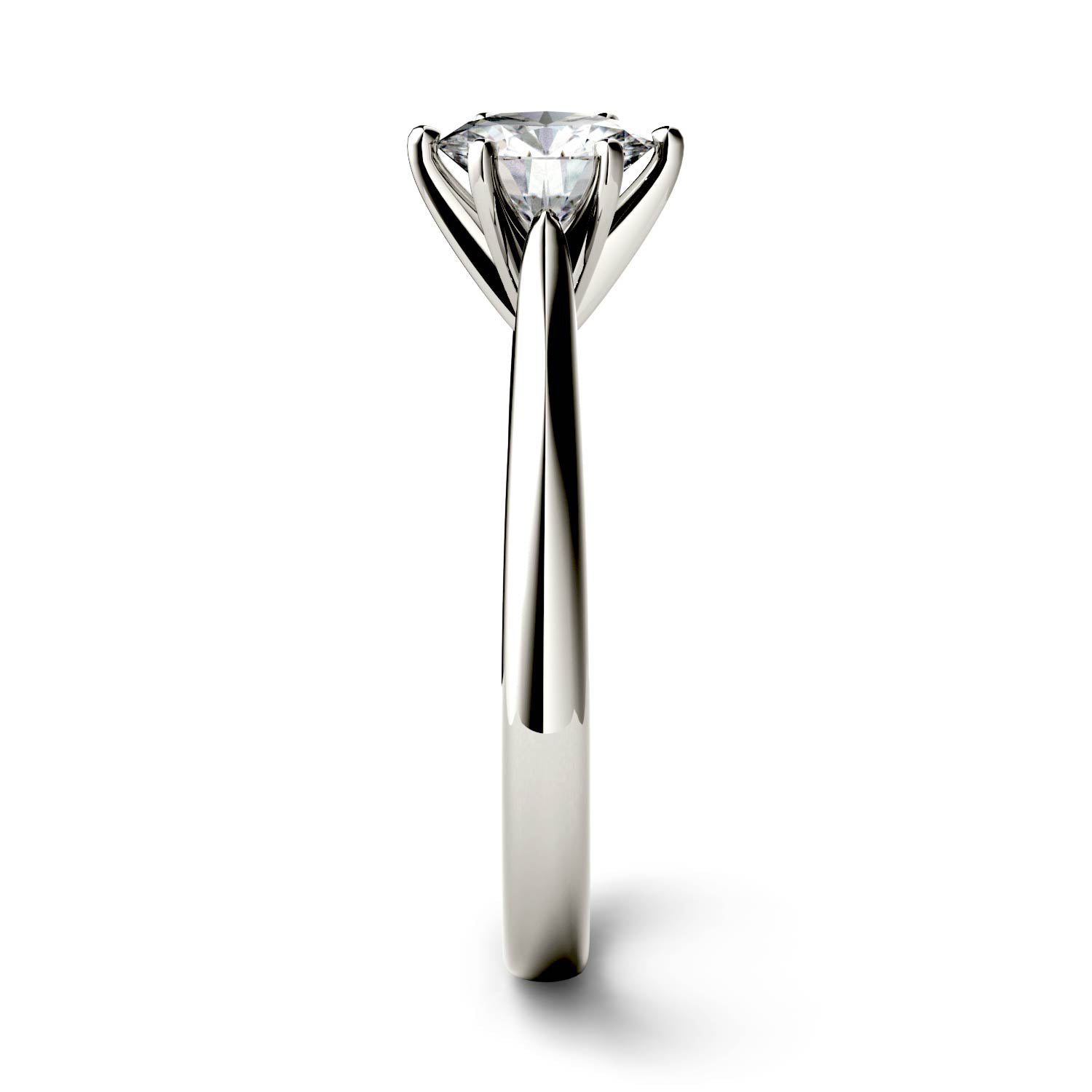 1.00 CTW DEW Round Moissanite Six-Prong Solitaire Engagement Ring in 14K White Gold