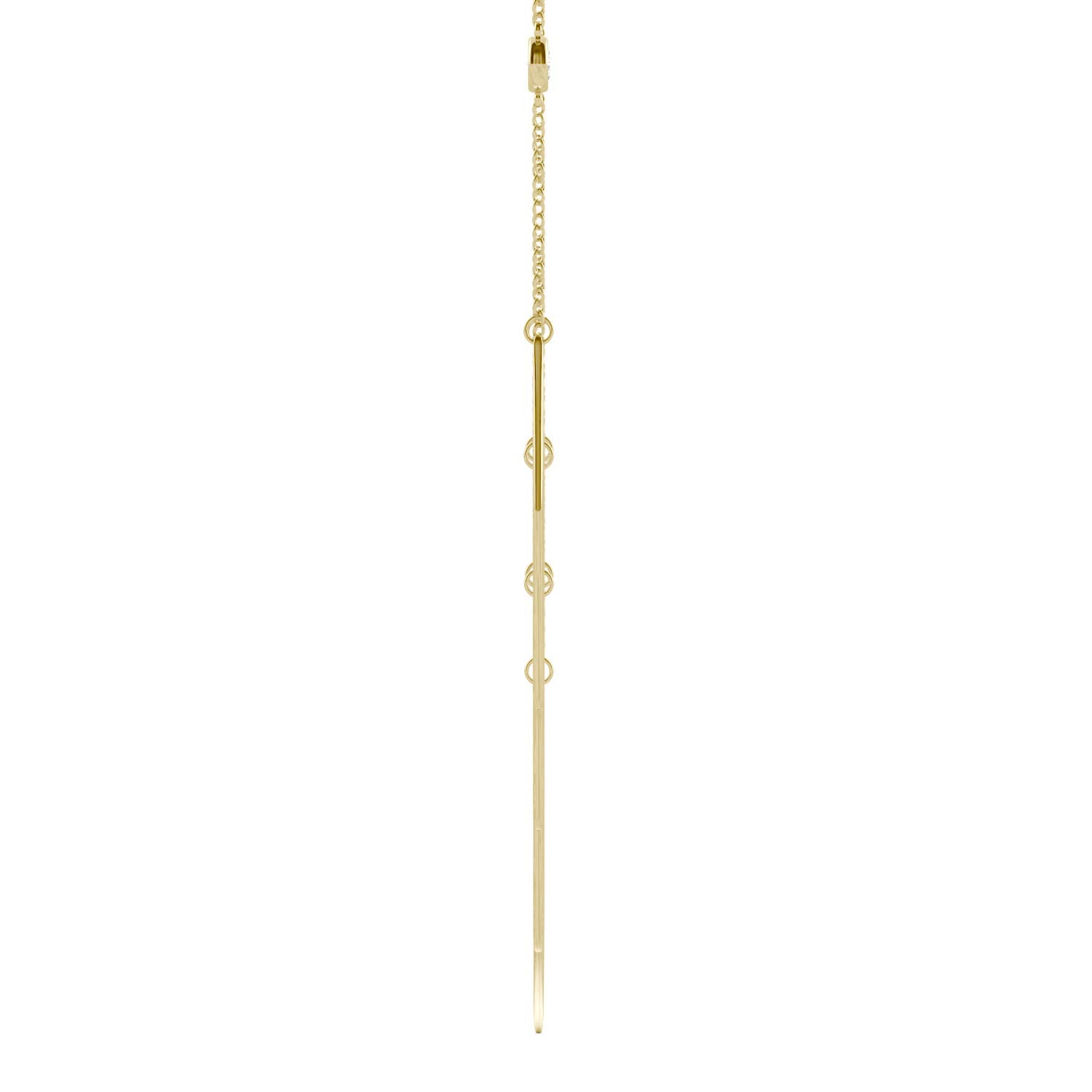 0.10 CTW DEW Round Moissanite Fringe Necklace 14K Yellow Gold