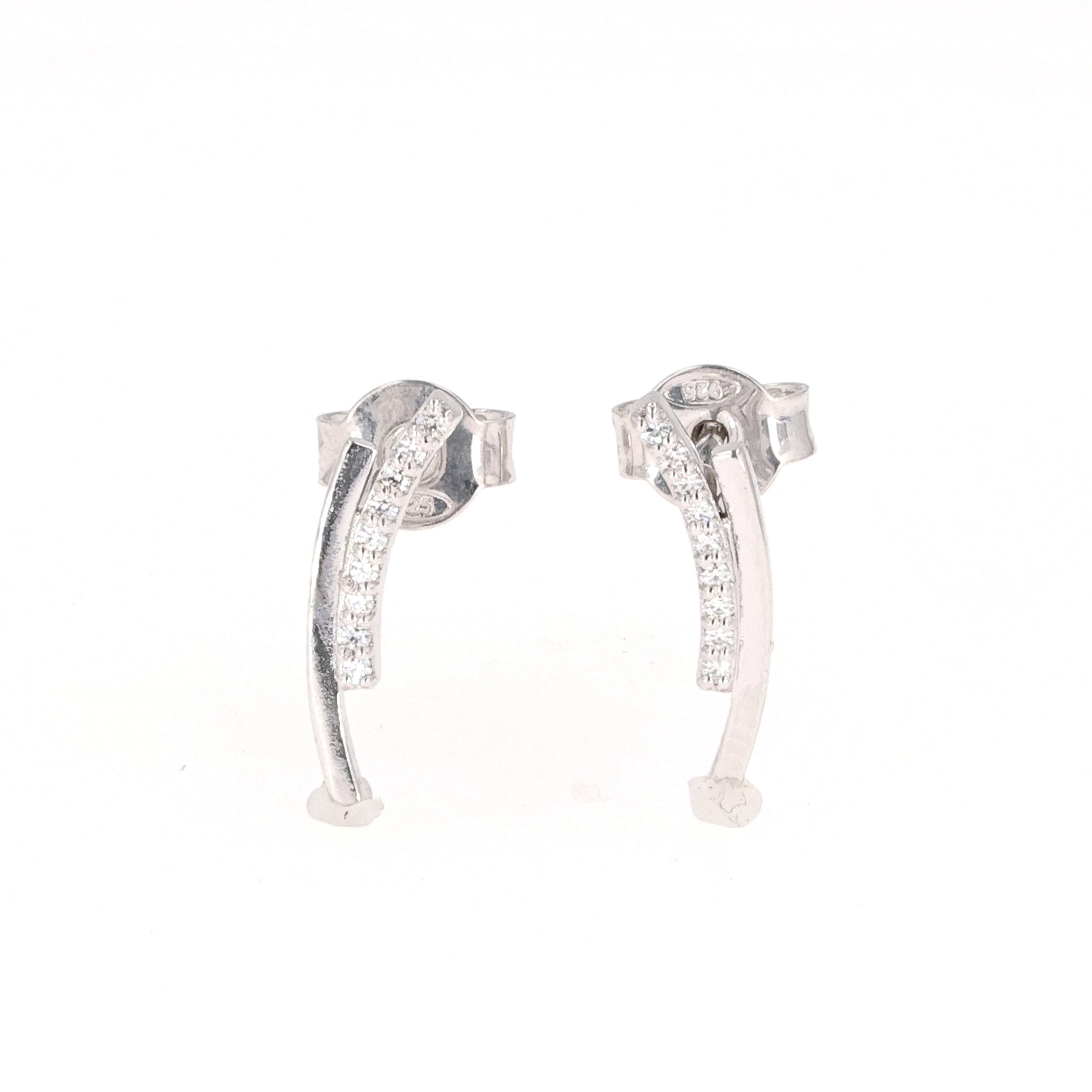 0.09 CTW DEW Round Near-Colorless Moissanite Fashion Earring in Sterling Silver