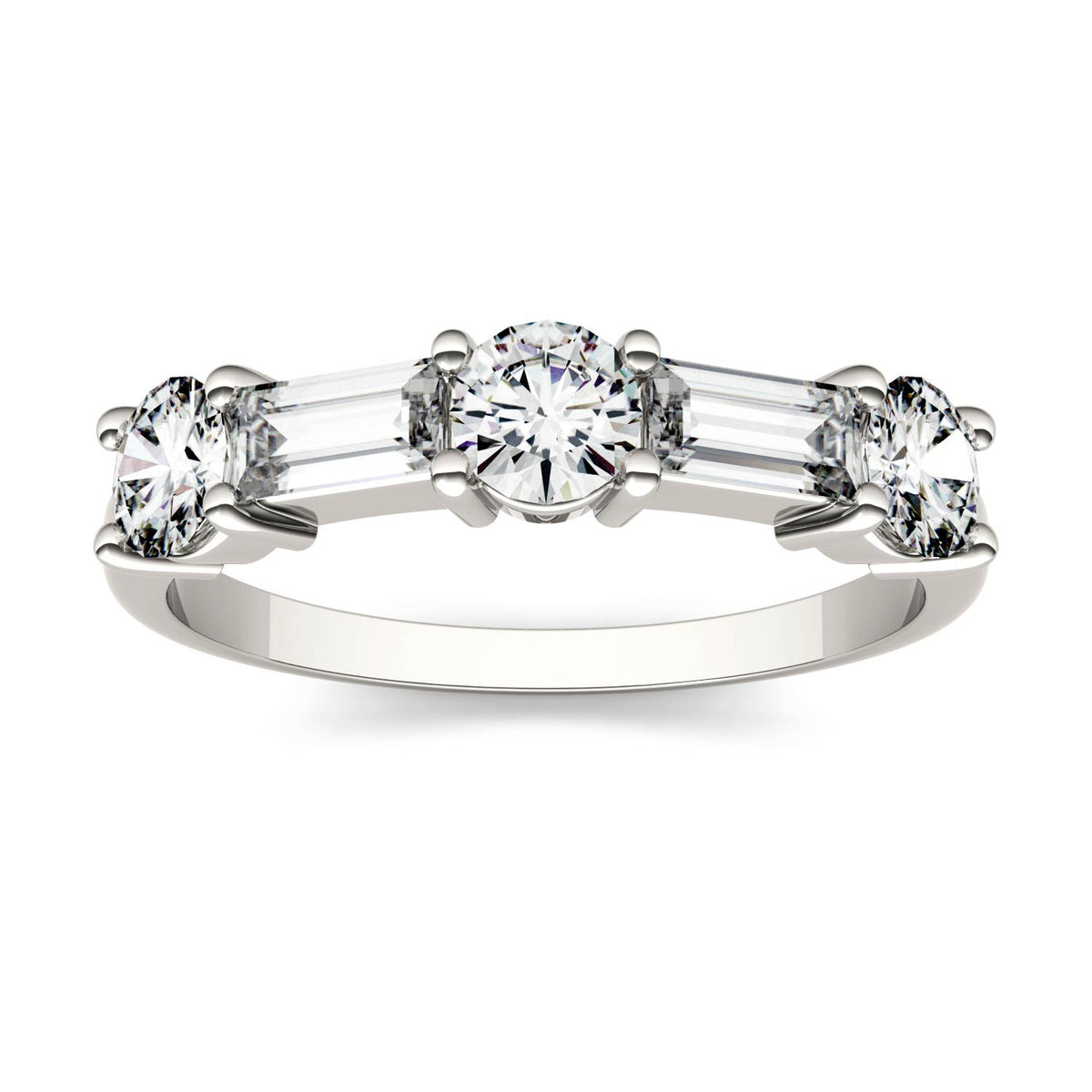 1.15 CTW DEW Straight Baguette Moissanite Band in 14K White Gold
