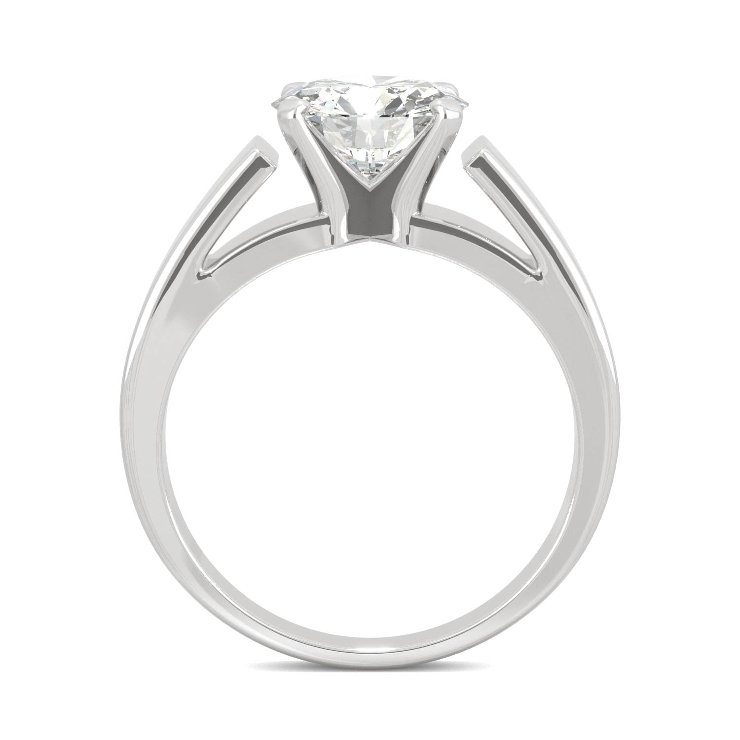 1.9 CTW DEW Round Moissanite Solitaire Engagement Ring in 14K White Gold