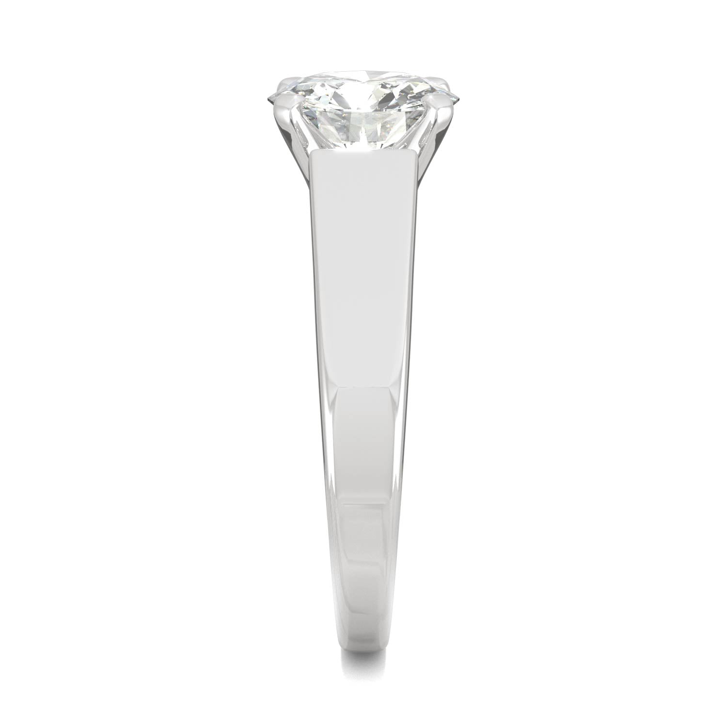 1.9 CTW DEW Round Moissanite Solitaire Engagement Ring in 14K White Gold