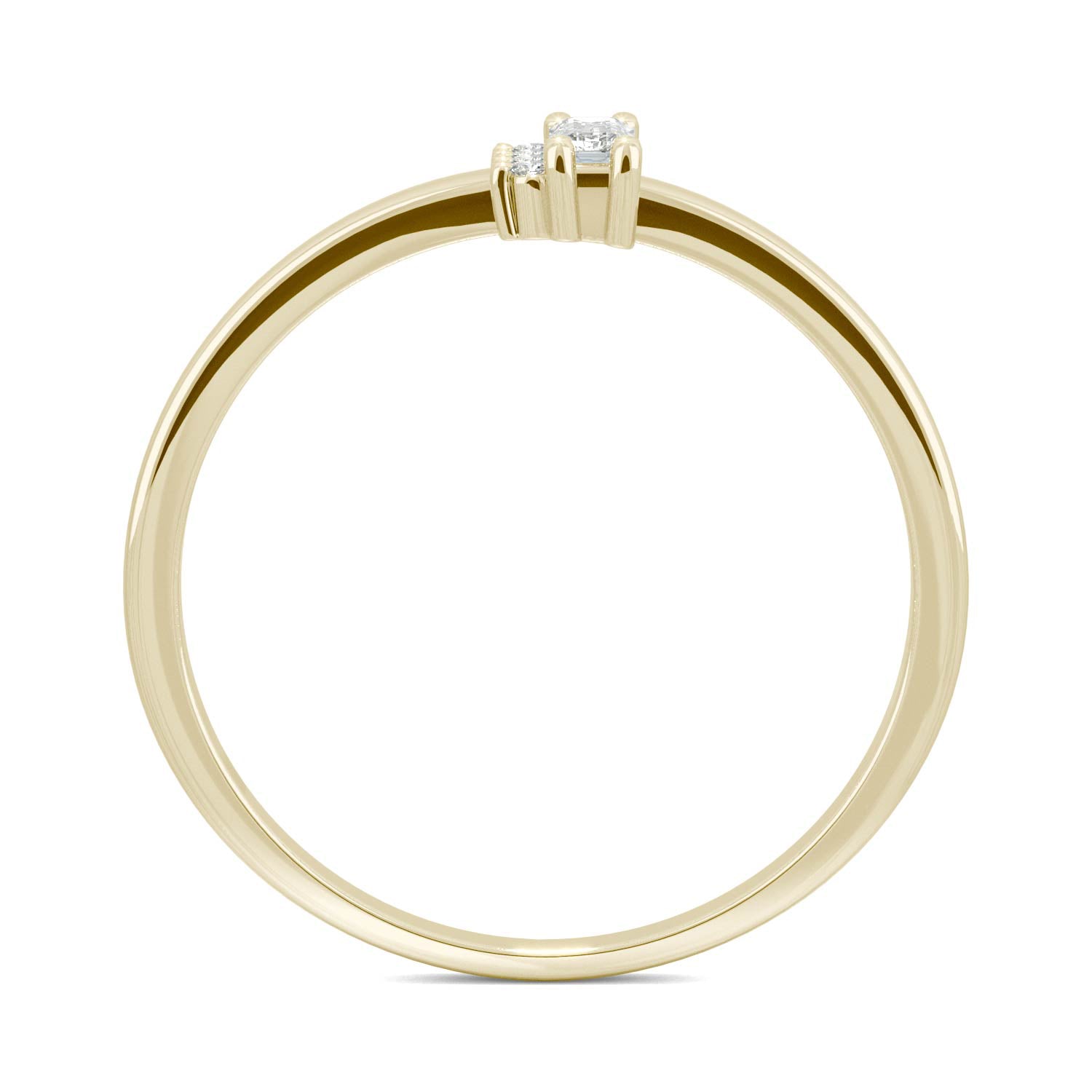 0.14 CTW DEW Baguette Moissanite Fashion Ring in 14K Yellow Gold