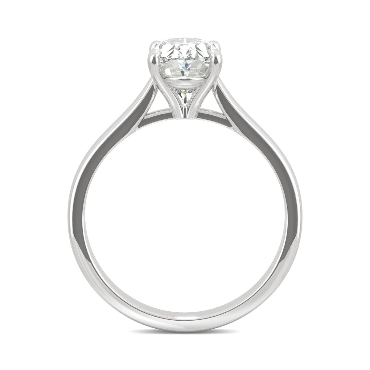 2.30 CTW DEW 14K White Gold Moissanite Elongated Oval Solitaire Engagement Ring