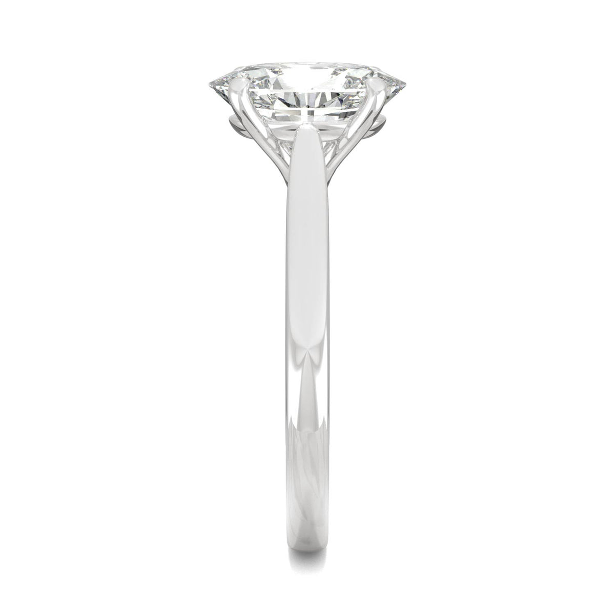 2.30 CTW DEW 14K White Gold Moissanite Elongated Oval Solitaire Engagement Ring