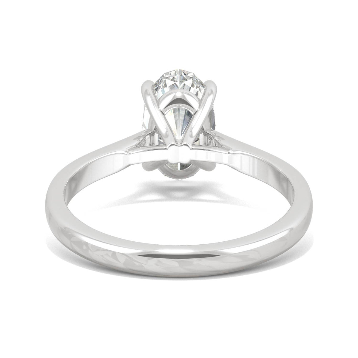 2.30 CTW DEW 14K White Gold Moissanite Elongated Oval Solitaire Engagement Ring