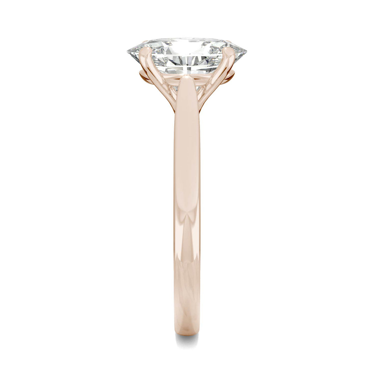 2.30 CTW DEW 14K Rose Gold Moissanite Elongated Oval Solitaire Engagement Ring