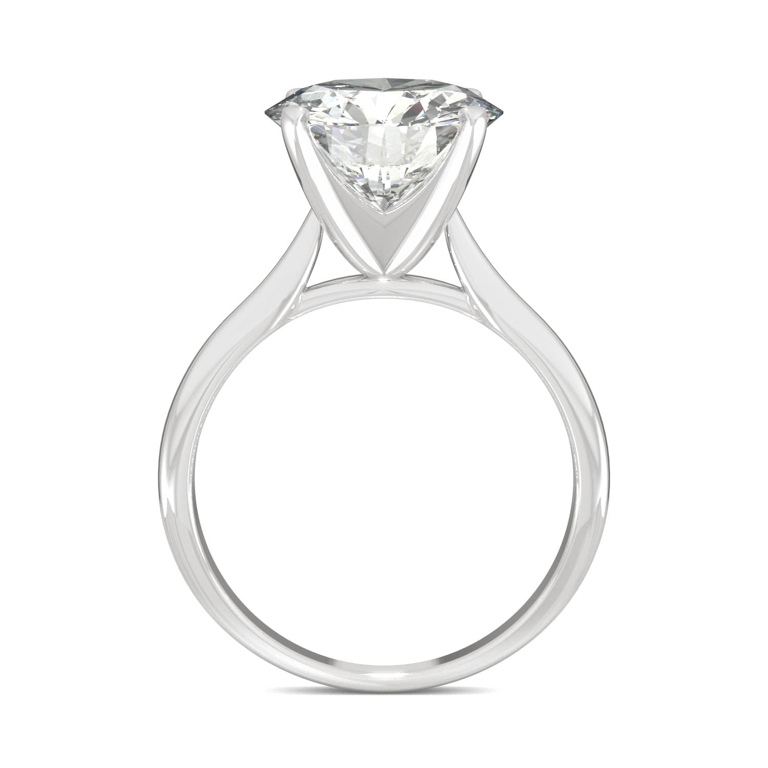 4.20 CTW DEW Round Moissanite Solitaire Engagement Ring in 14K White Gold