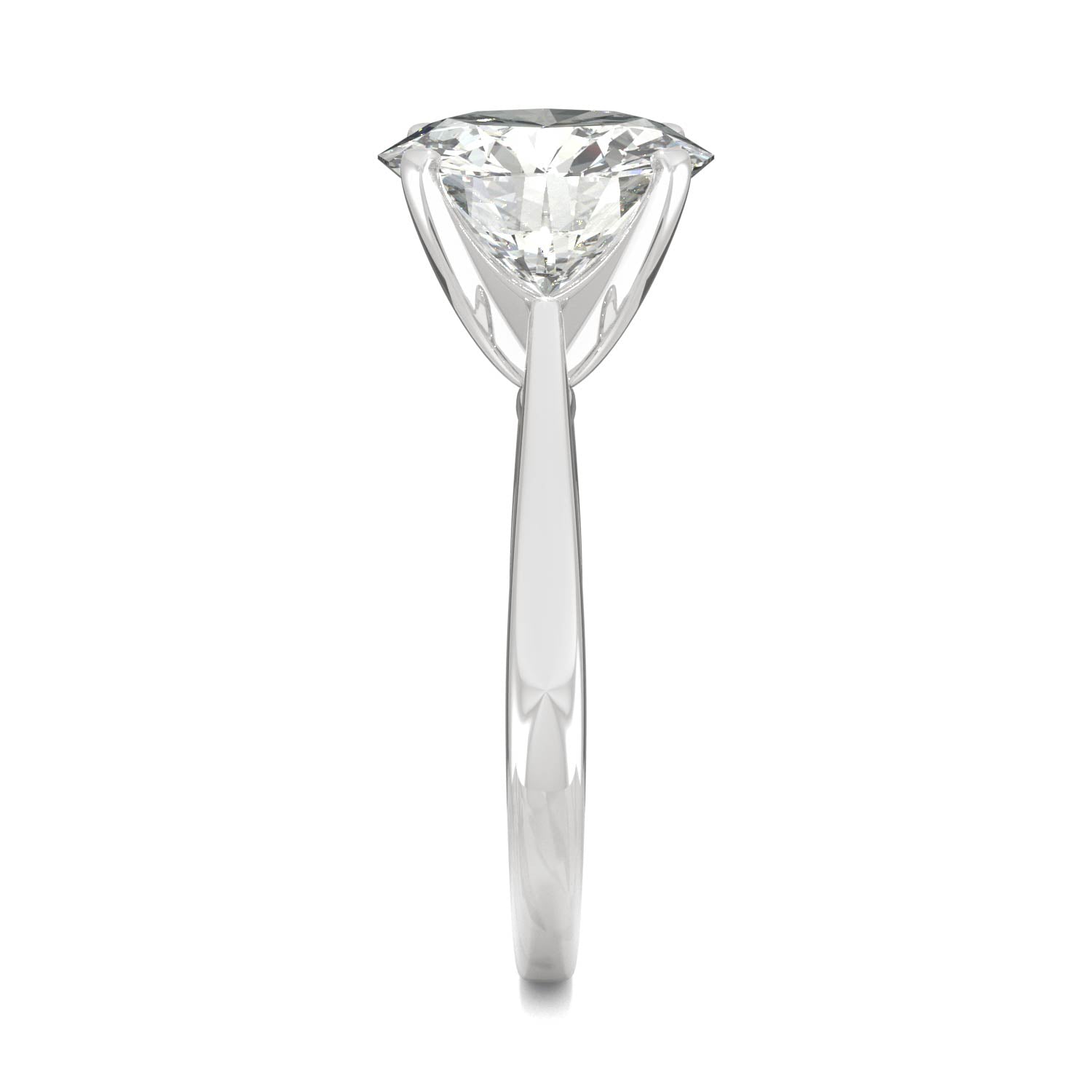 4.20 CTW DEW Round Moissanite Solitaire Engagement Ring in 14K White Gold