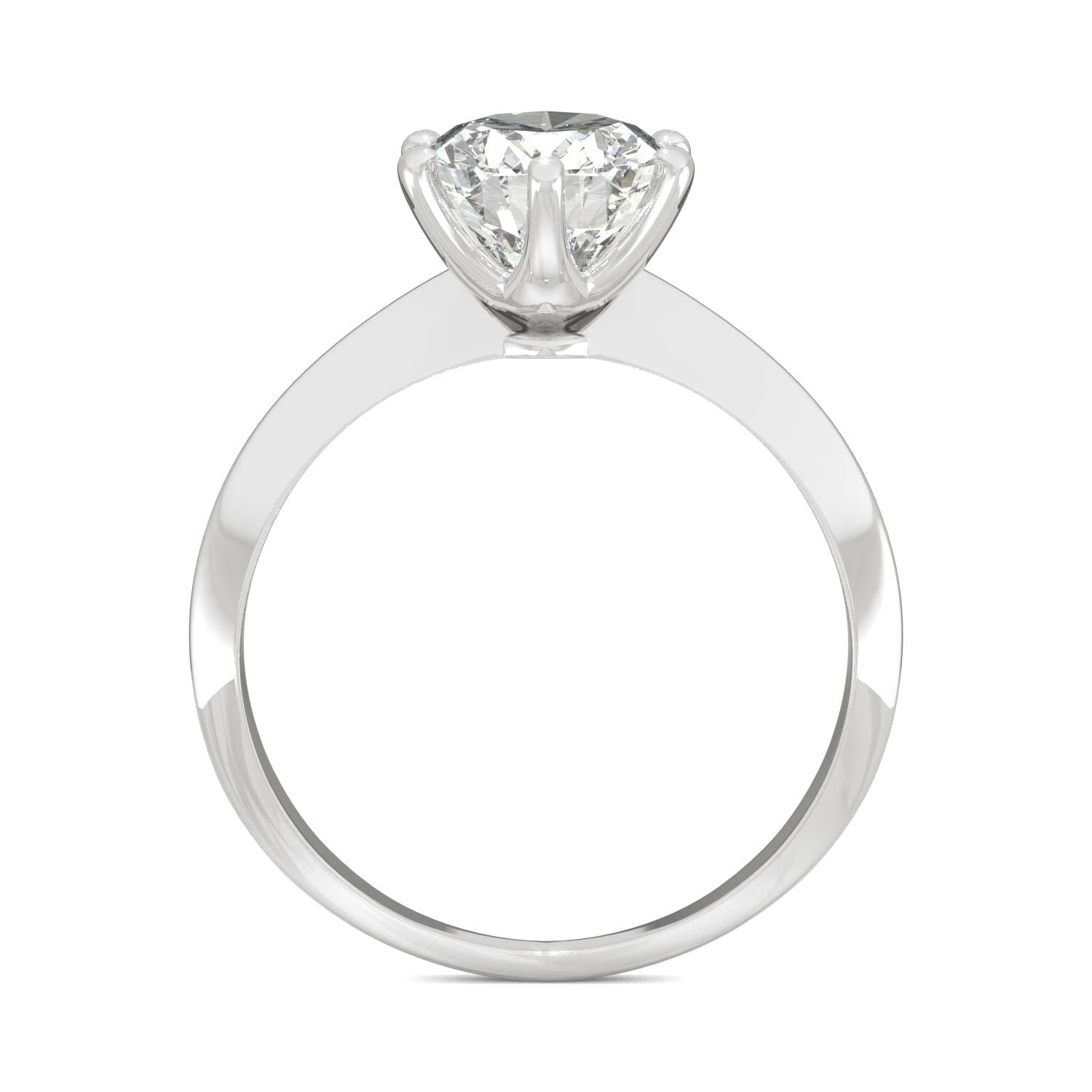 2.10 CTW DEW Oval Moissanite Six-Prong Solitaire Engagement Ring in 14K White Gold