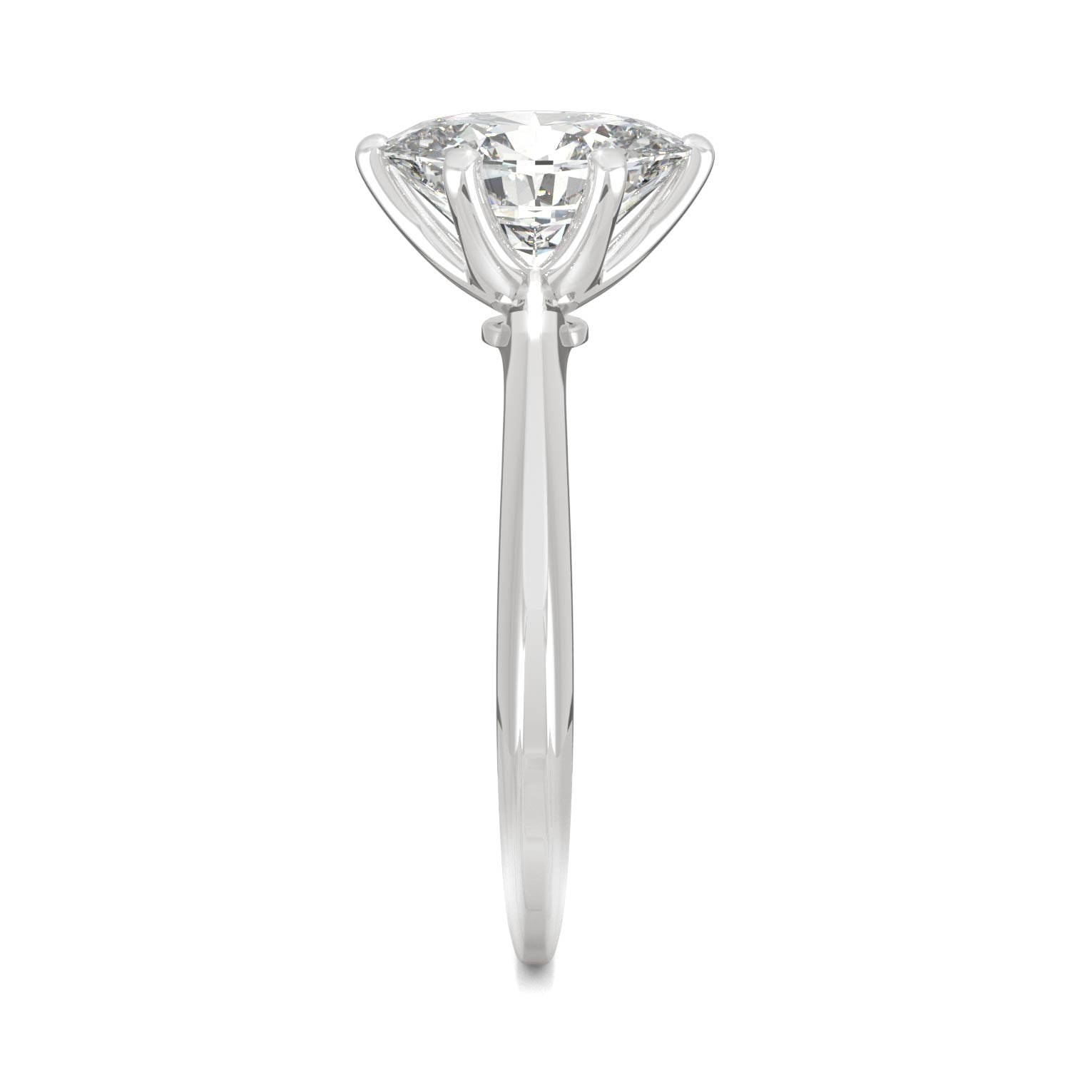 2.10 CTW DEW Oval Moissanite Six-Prong Solitaire Engagement Ring in 14K White Gold