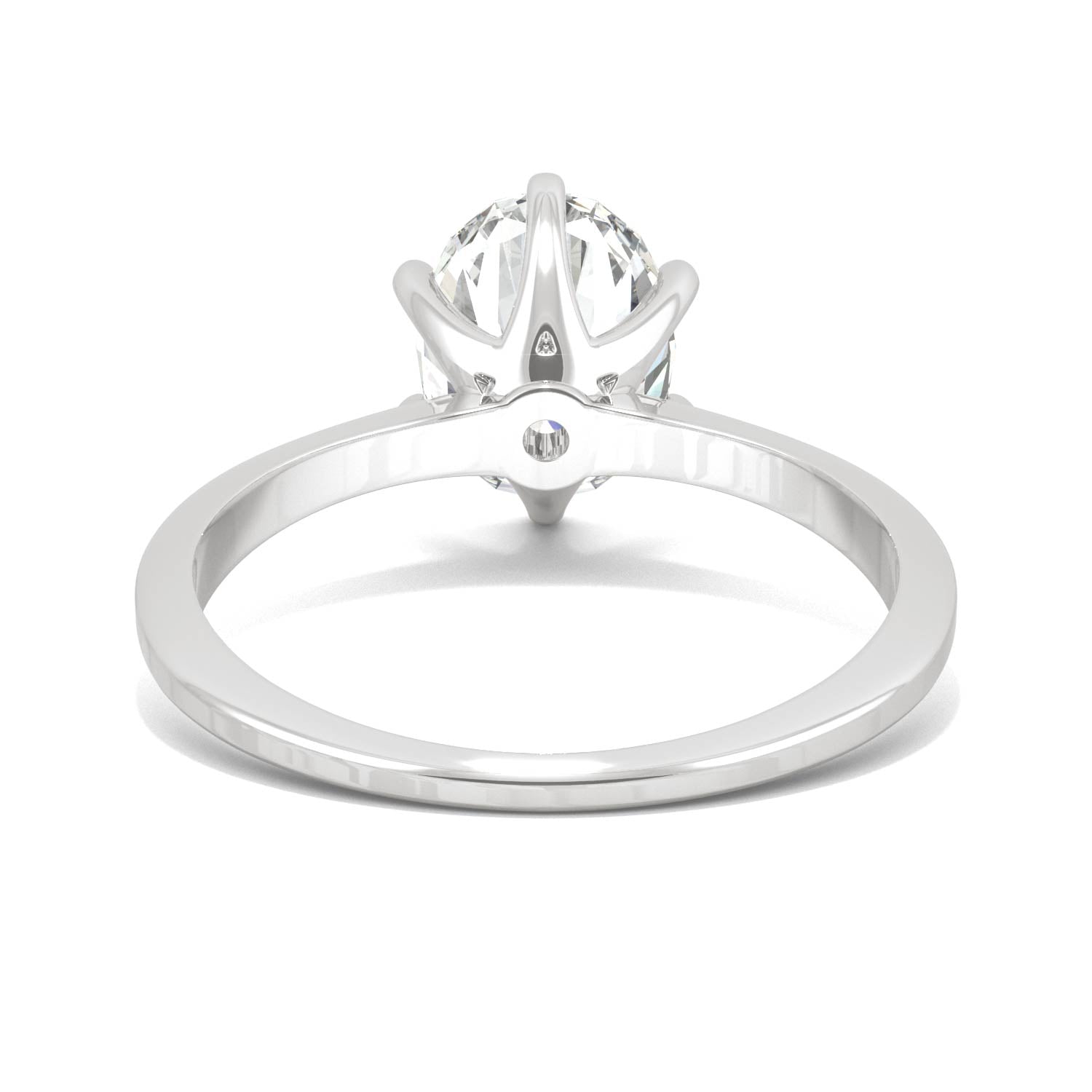 2.10 CTW DEW Oval Moissanite Six-Prong Solitaire Engagement Ring in 14K White Gold