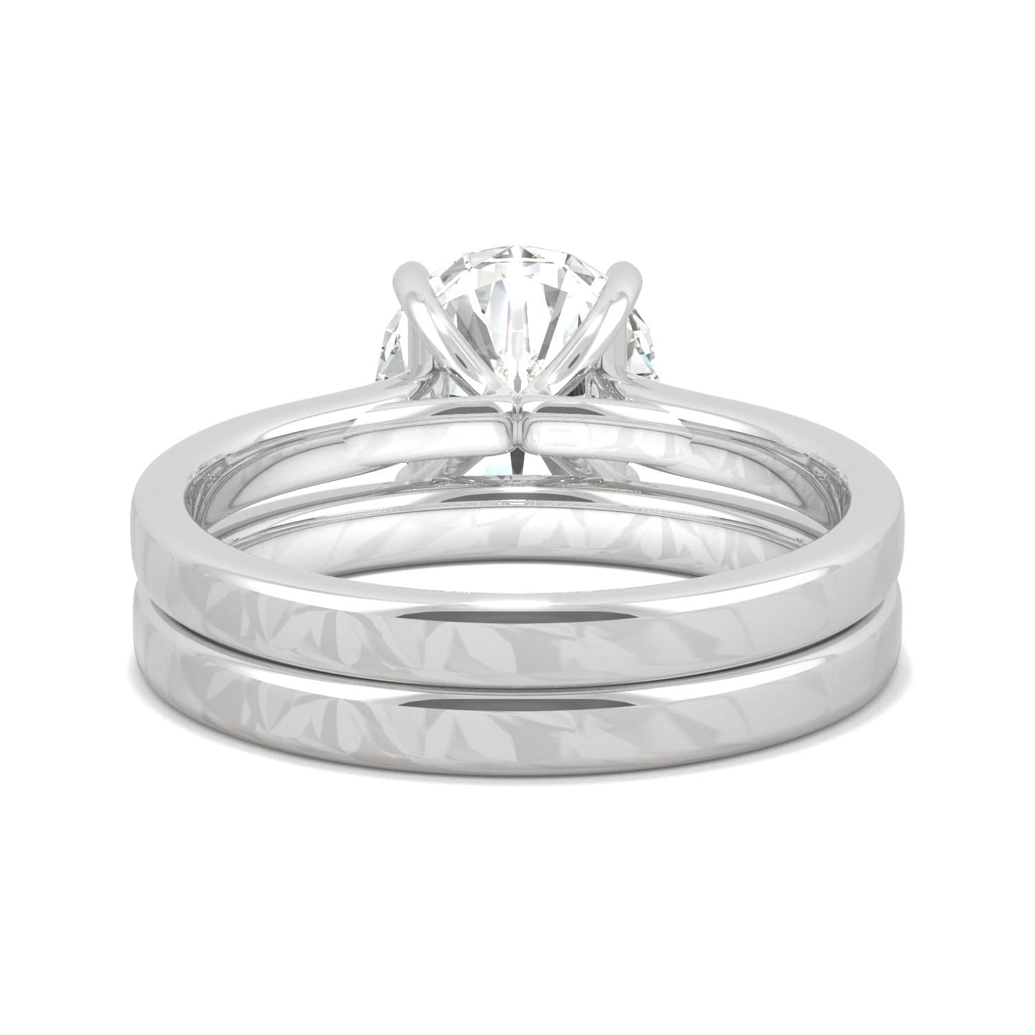 2.27 CTW DEW Round Moissanite Channel Set Bridal Set in 14K White Gold