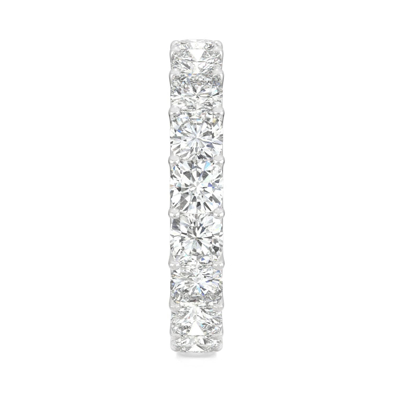4.18 CTW DEW Cushion Moissanite Eternity Band in 14K White Gold