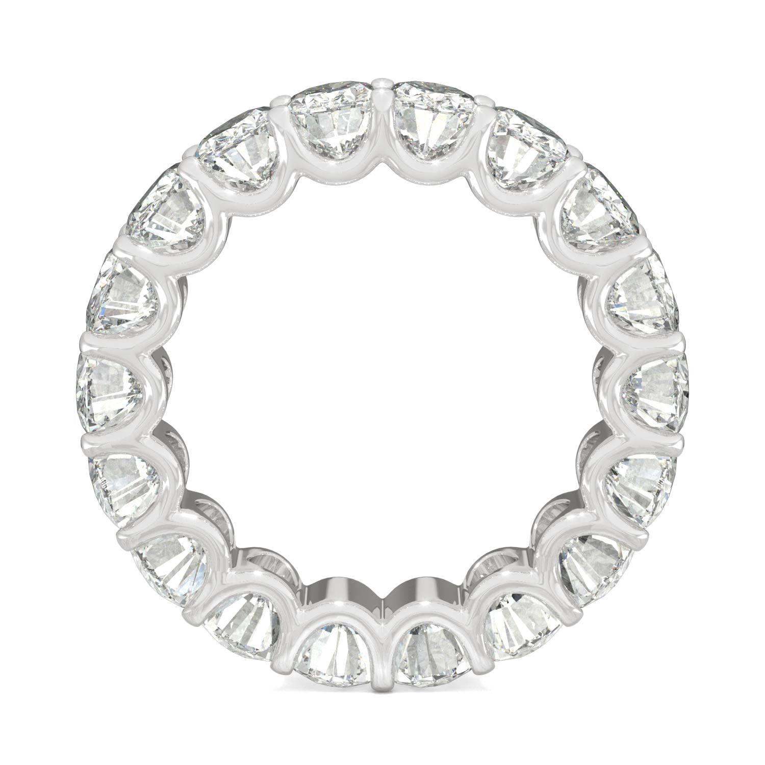 9.00 CTW DEW Oval Moissanite Eternity Band in 14K White Gold
