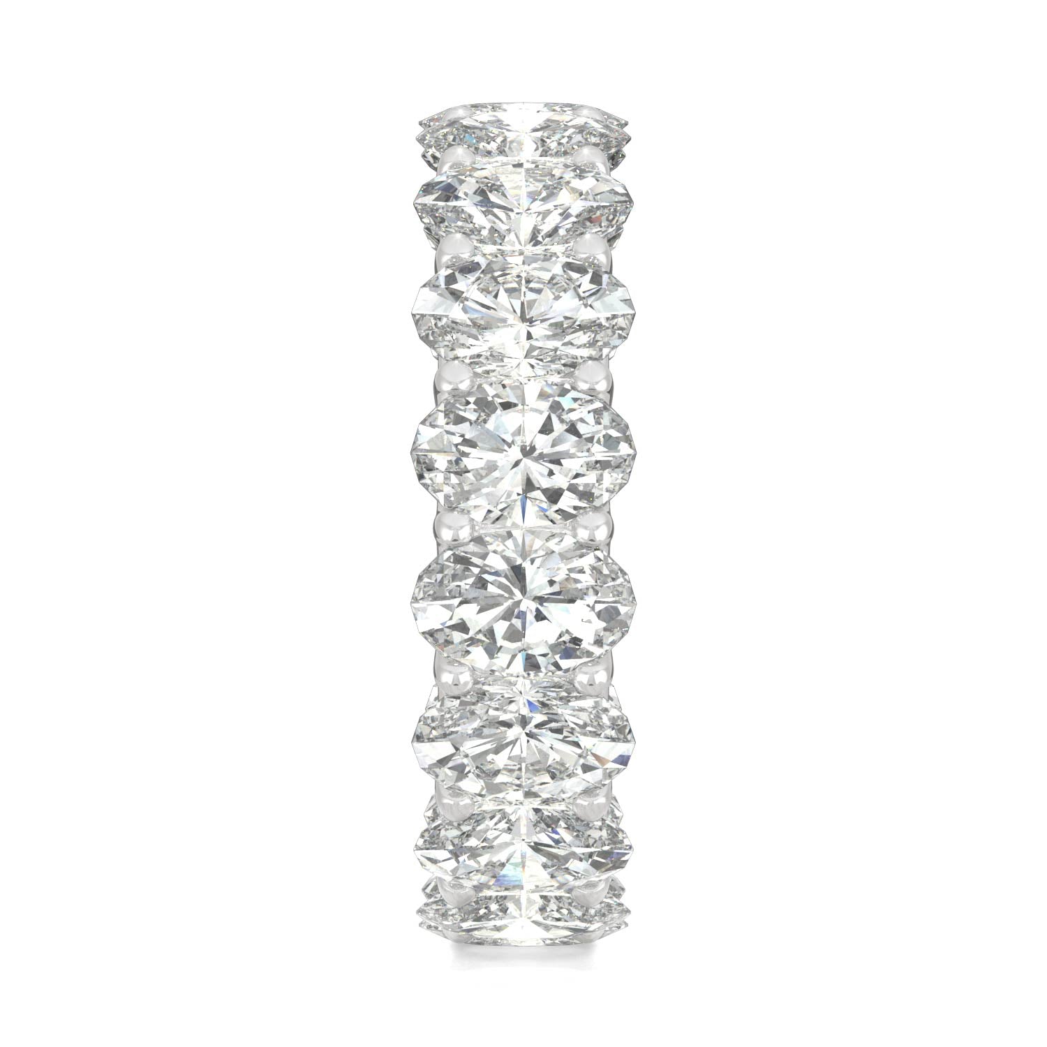 9.00 CTW DEW Oval Moissanite Eternity Band in 14K White Gold