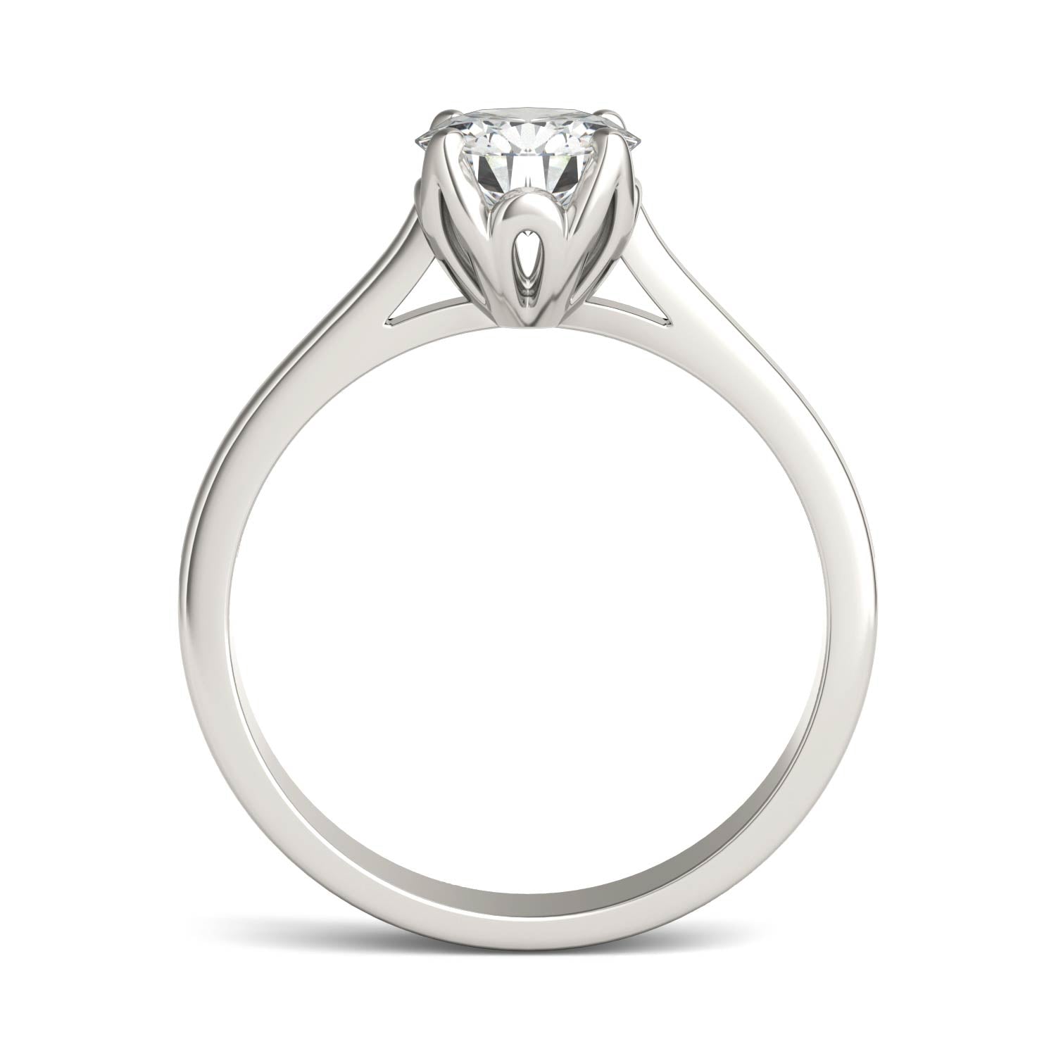 1 CTW DEW Round Moissanite Solitaire Engagement Ring in 14K White Gold