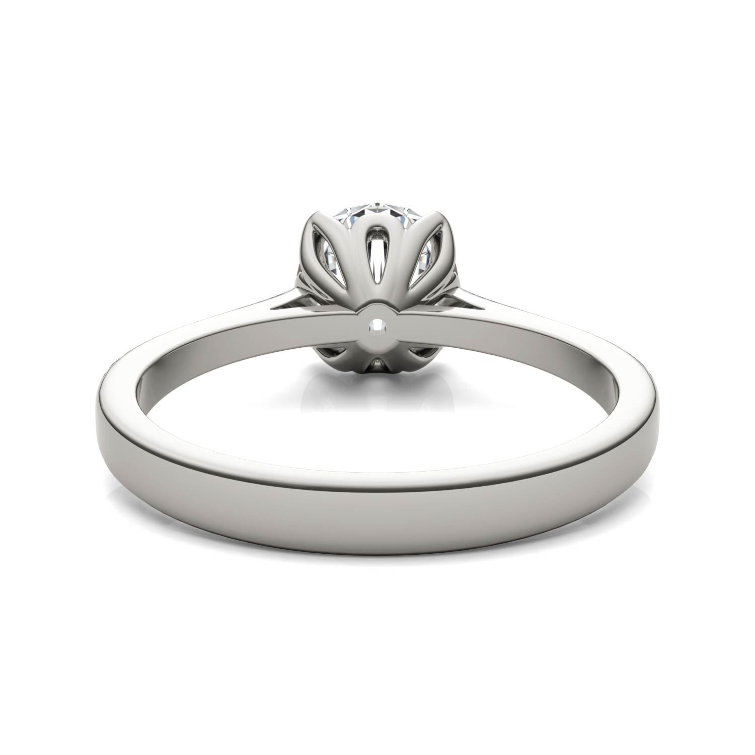 1 CTW DEW Round Moissanite Solitaire Engagement Ring in 14K White Gold