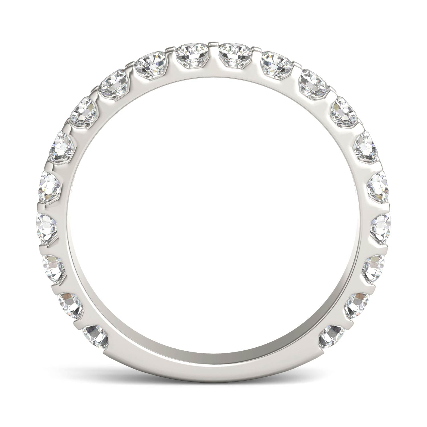 1.00 CTW DEW Round Moissanite Classic Anniversary Band in 14K White Gold
