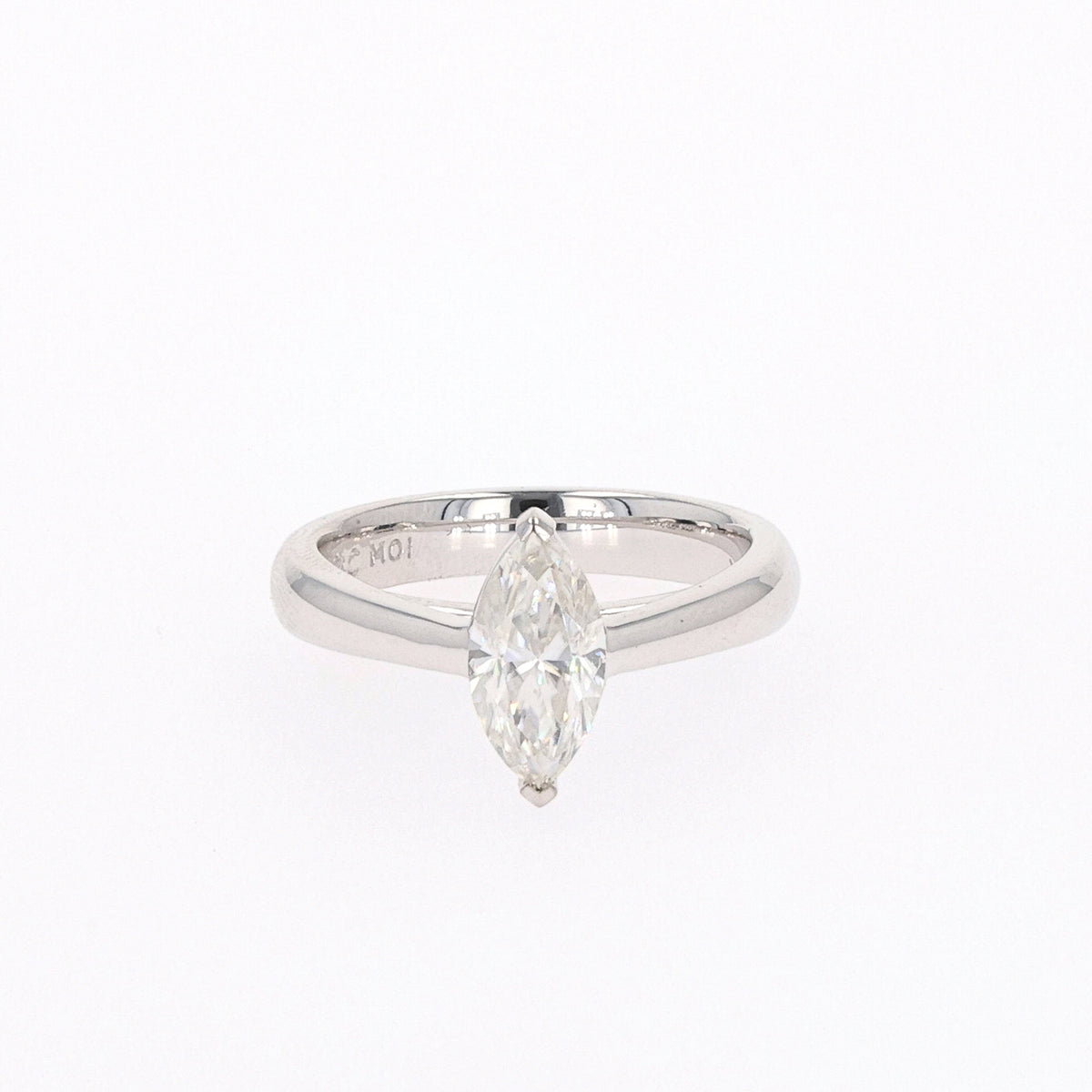 1.40 CTW DEW Marquise Moissanite Solitaire Ring in Sterling Silver