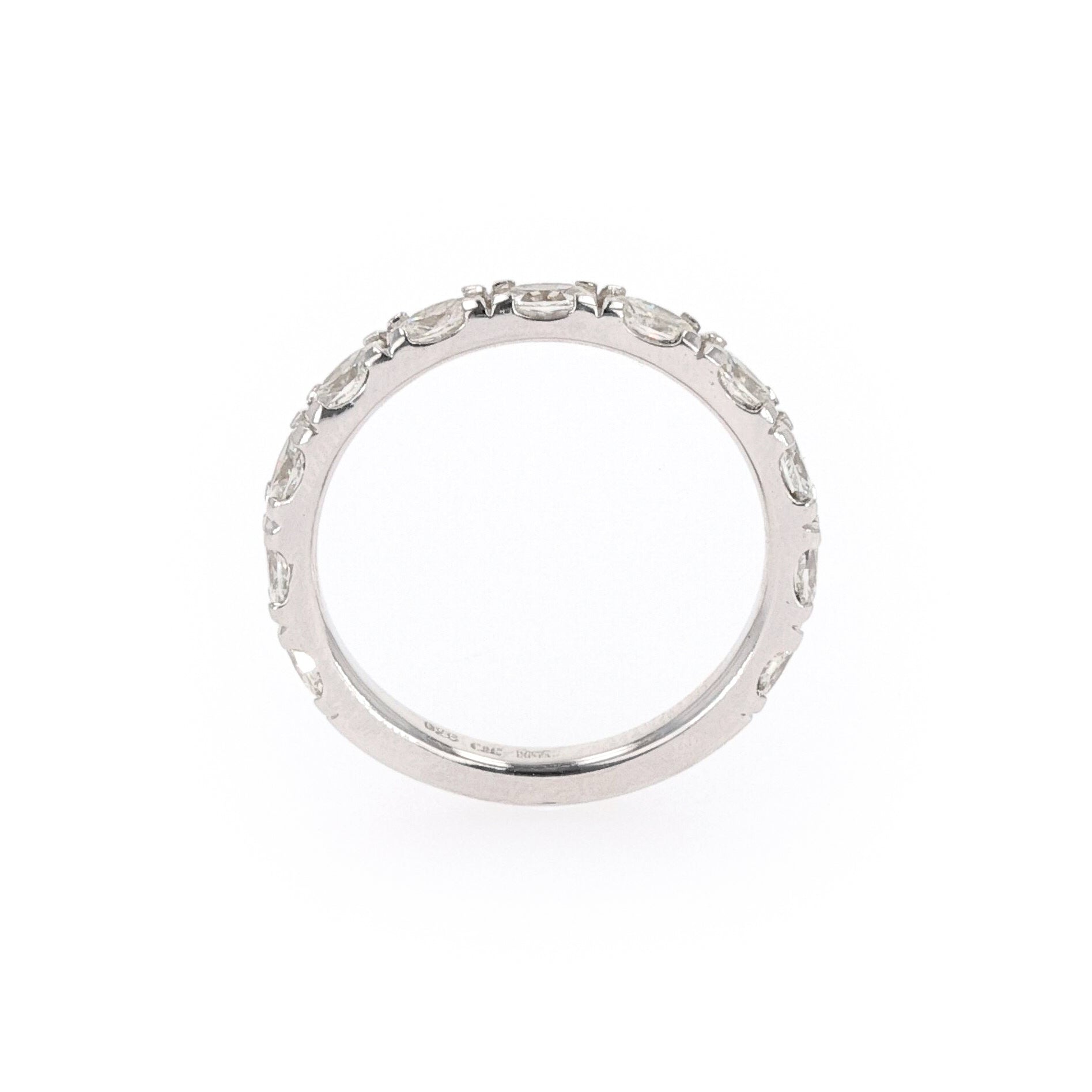 1.1 CTW DEW Oval Moissanite Classic Band in Sterling Silver