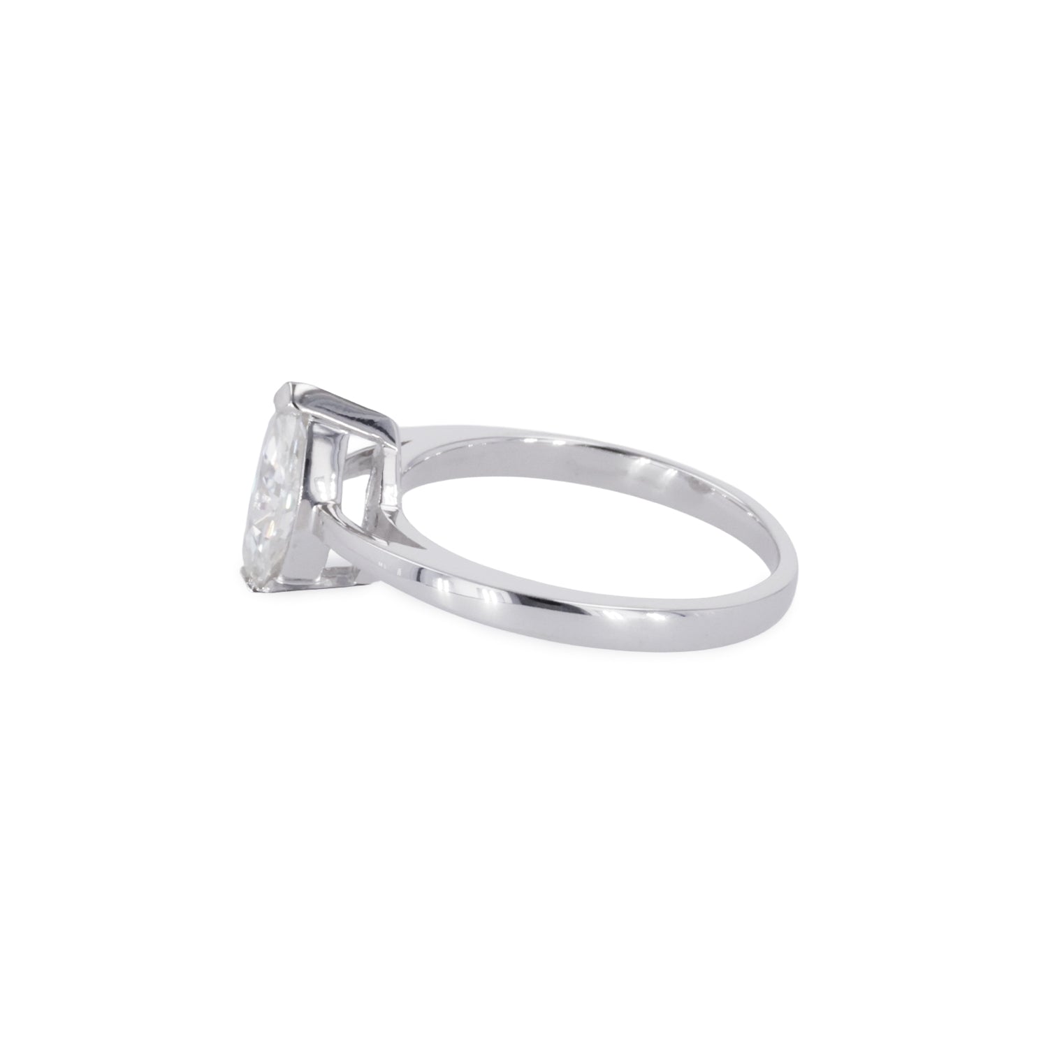 0.70 CTW DEW Marquise Moissanite Solitaire Ring in Sterling Silver
