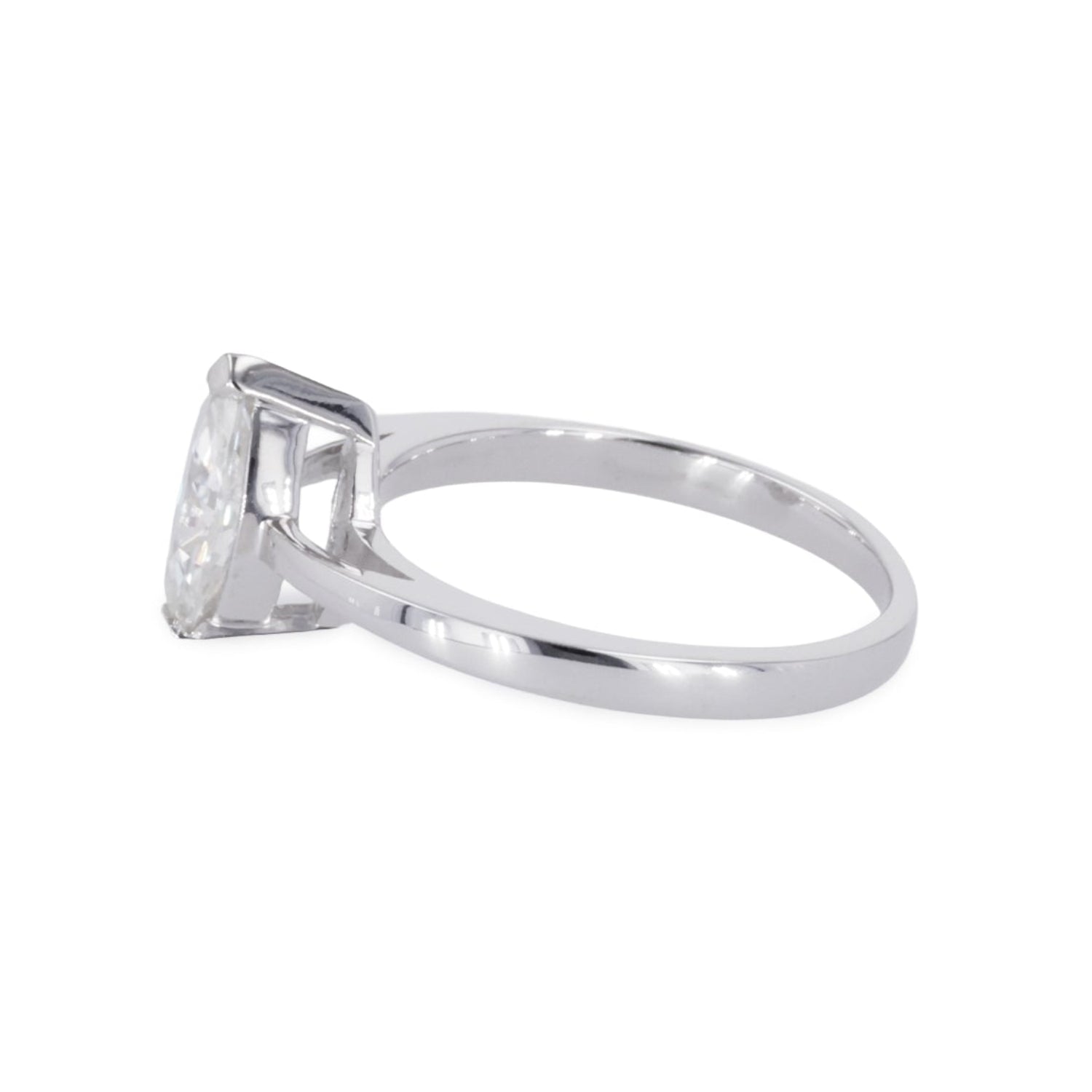 0.70 CTW DEW Marquise Moissanite Solitaire Ring in Sterling Silver