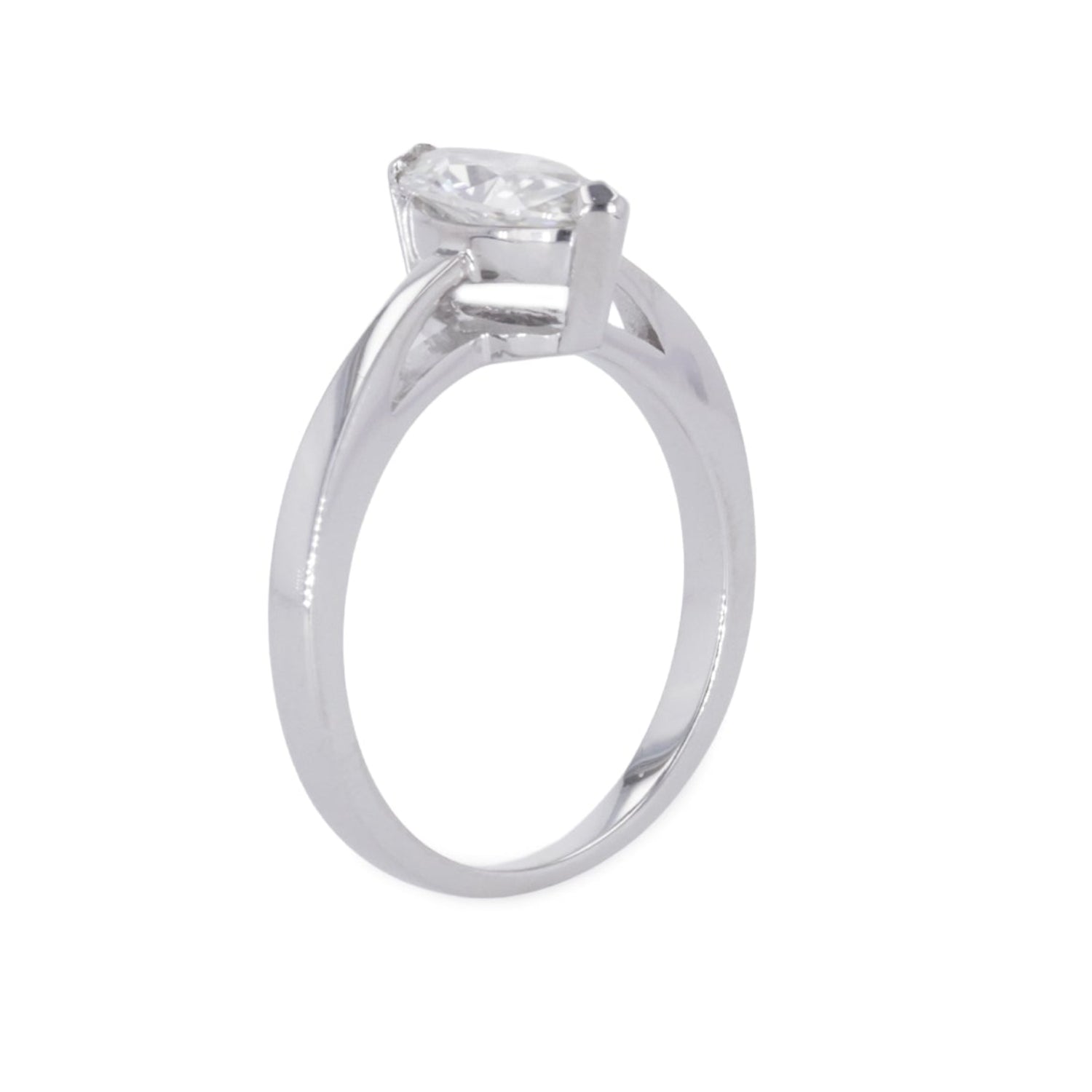 0.70 CTW DEW Marquise Moissanite Solitaire Ring in Sterling Silver