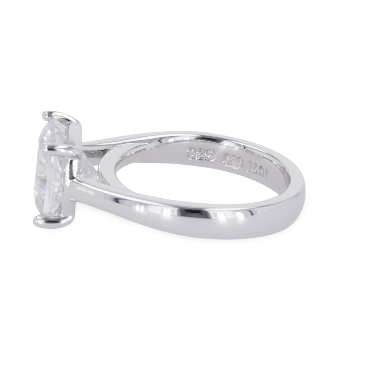 2.80 CTW DEW Cushion Moissanite Four-Prong Solitaire Engagement Ring in Sterling Silver