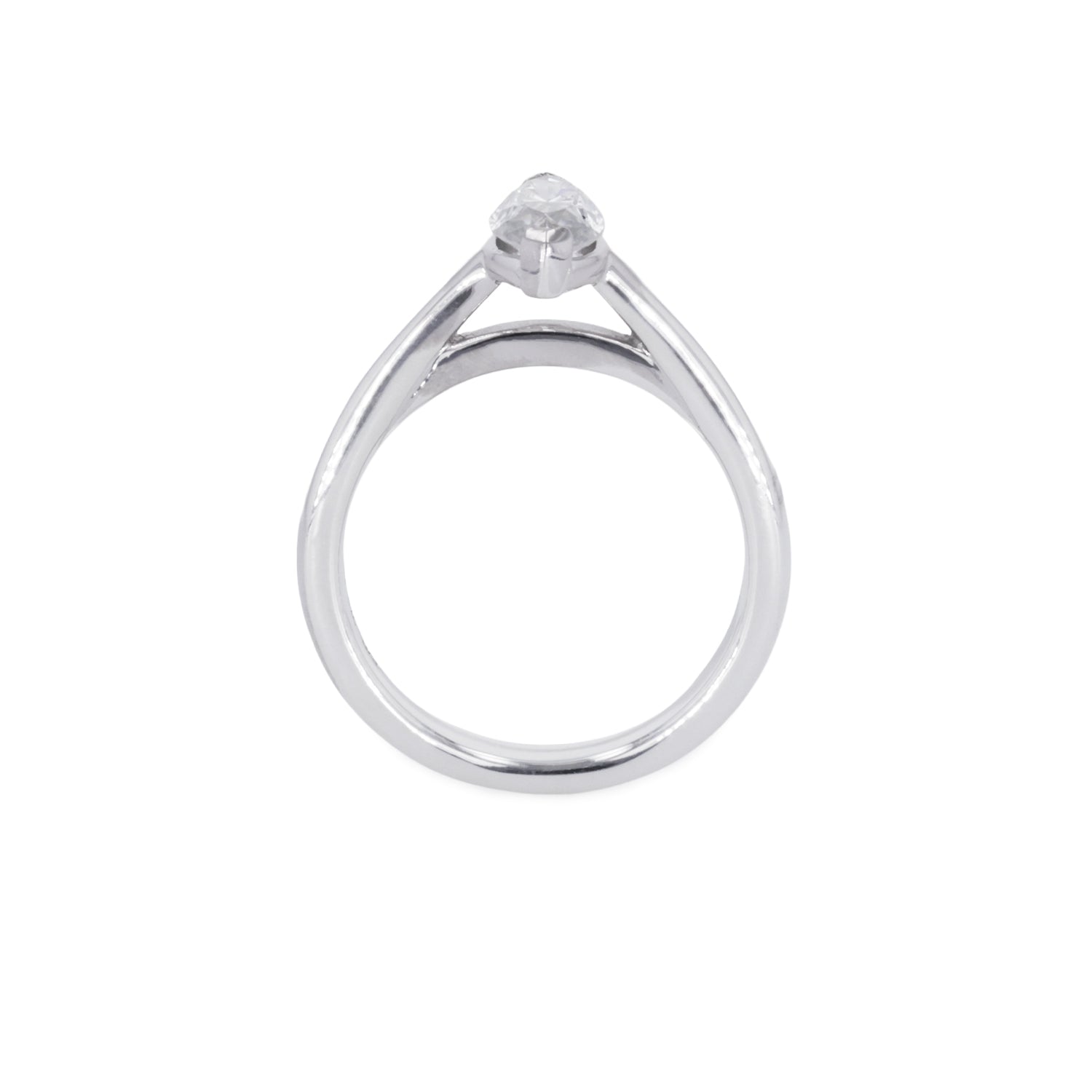 0.70 CTW DEW Marquise Moissanite Two Prong Solitaire Ring in Sterling Silver