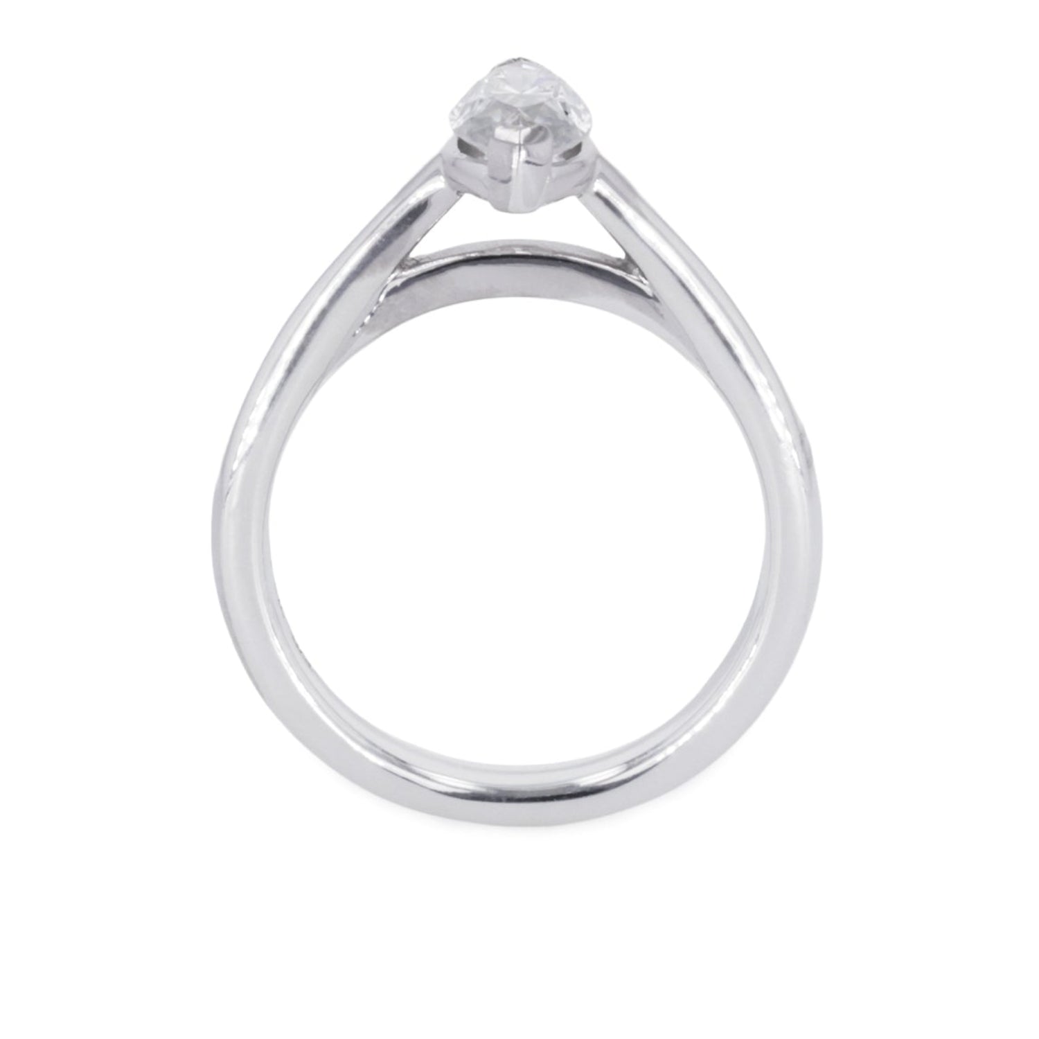 0.70 CTW DEW Marquise Moissanite Two Prong Solitaire Ring in Sterling Silver