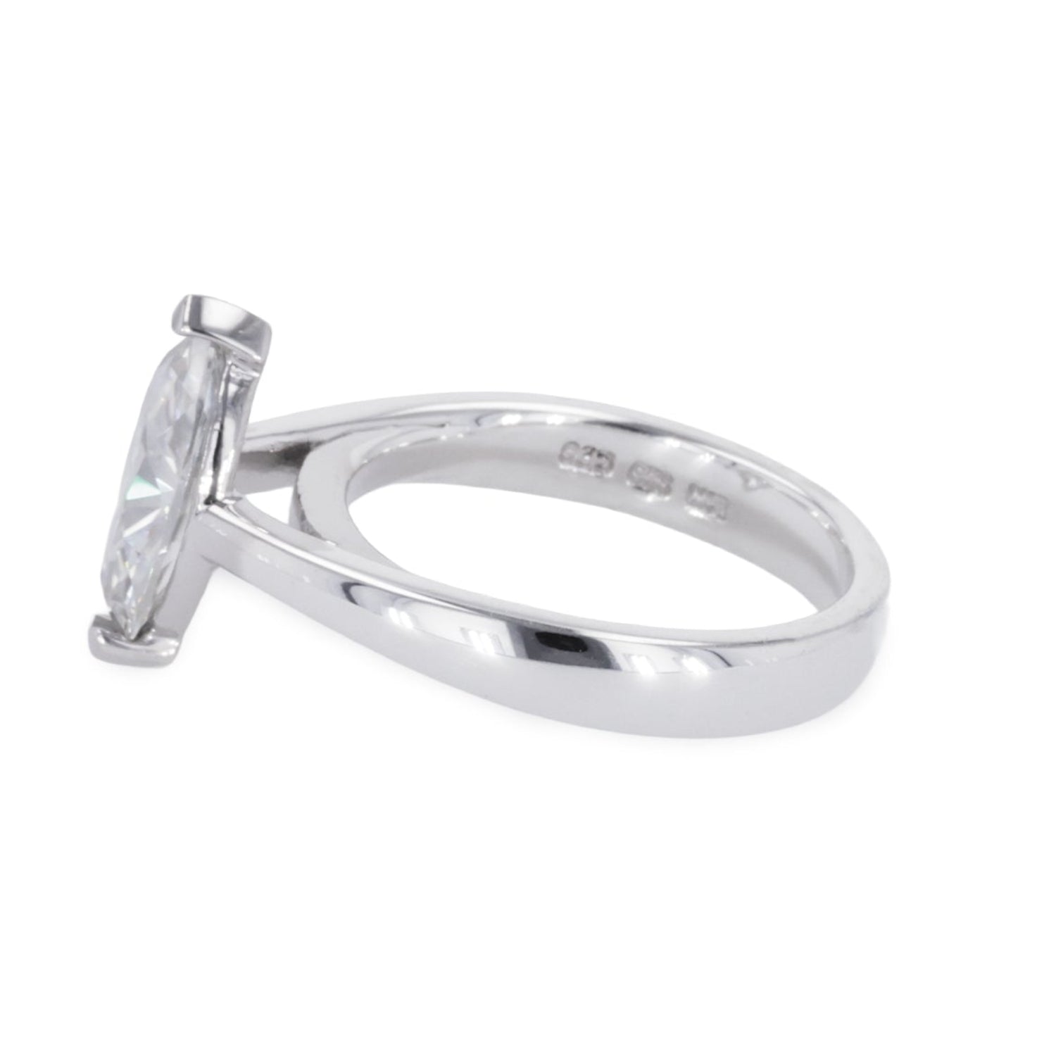 1.40 CTW DEW Marquise Moissanite Solitaire Ring in Sterling Silver