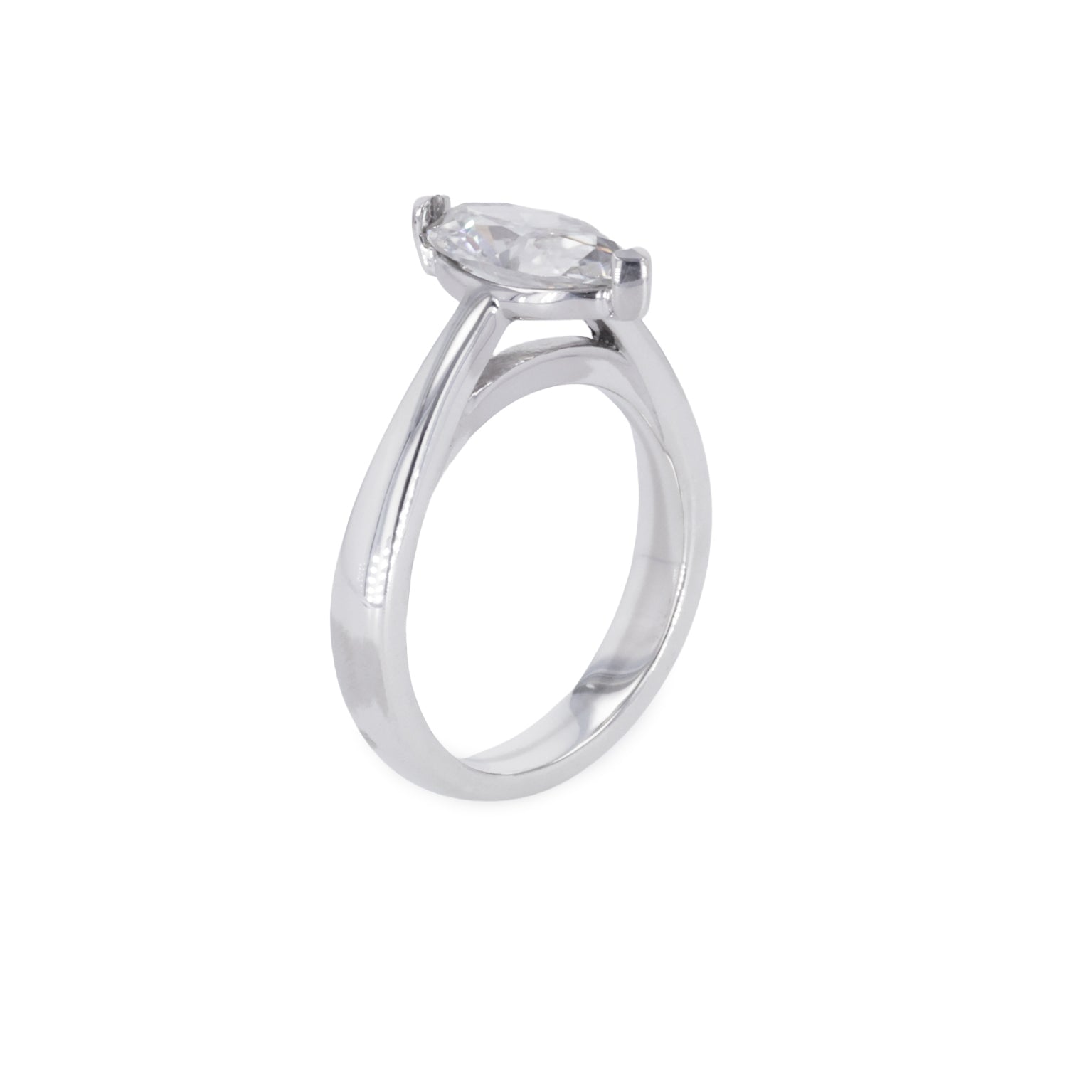 1.40 CTW DEW Marquise Moissanite Solitaire Ring in Sterling Silver