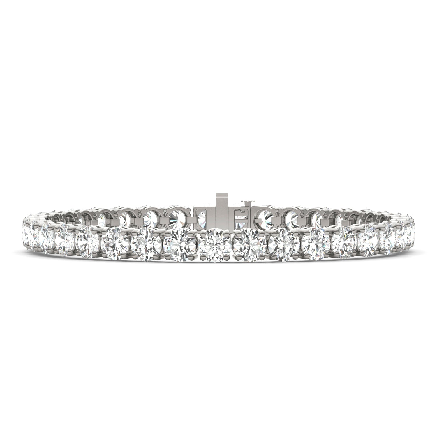 12.21 CTW DEW Round Moissanite Tennis Bracelet in Sterling Silver