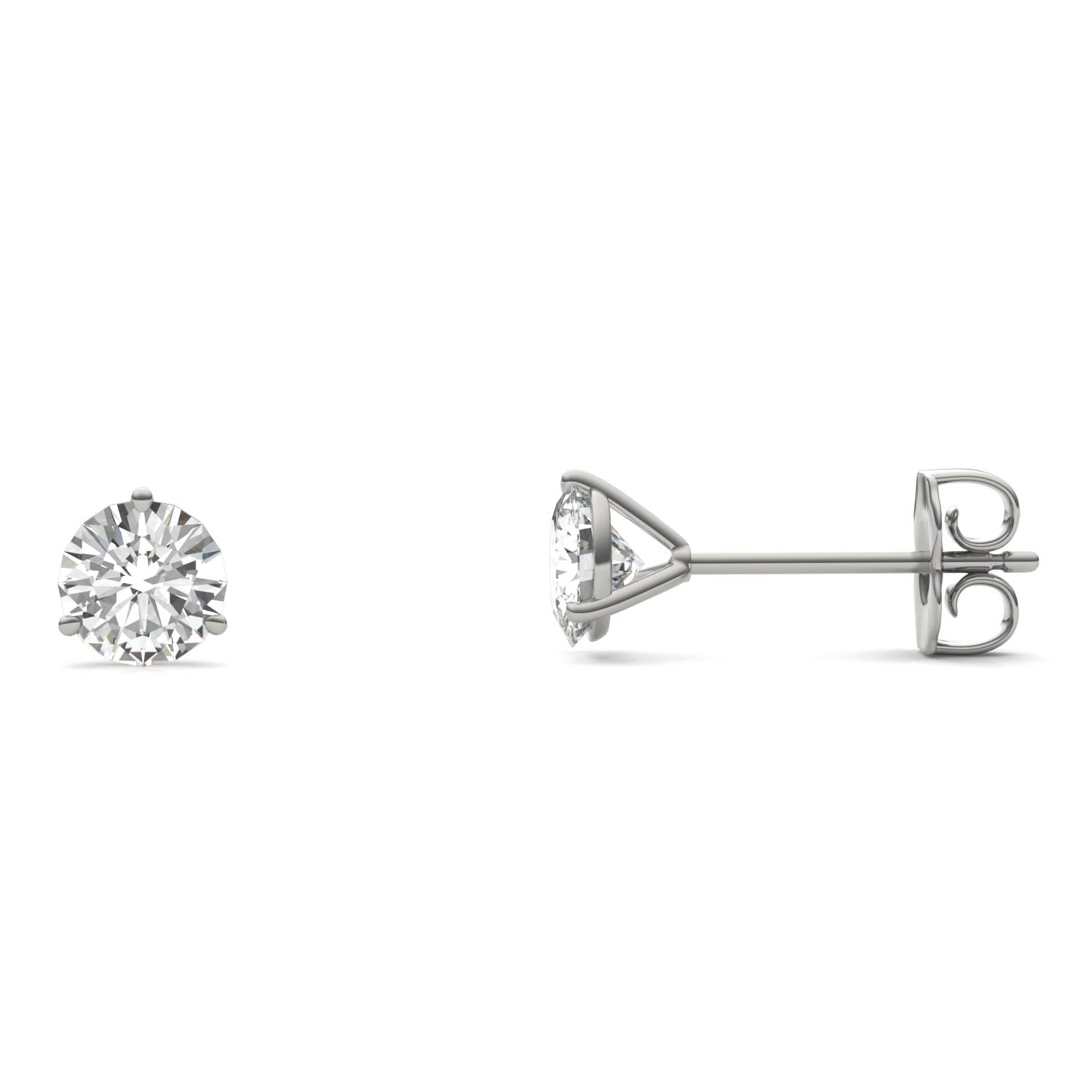 1.20 CTW DEW Round Moissanite Stud Earrings in 14K White Gold