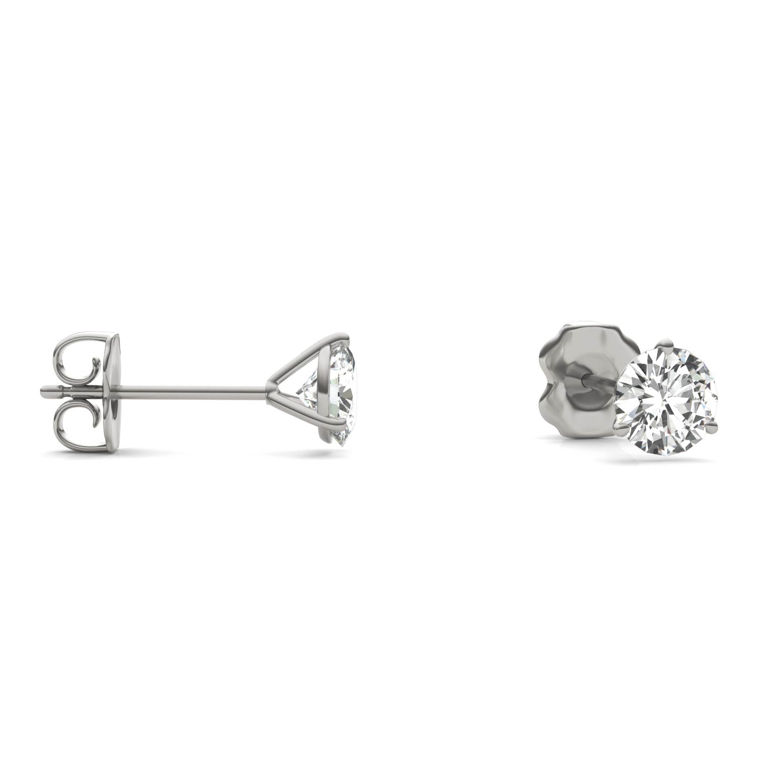 1.20 CTW DEW Round Moissanite Stud Earrings in 14K White Gold