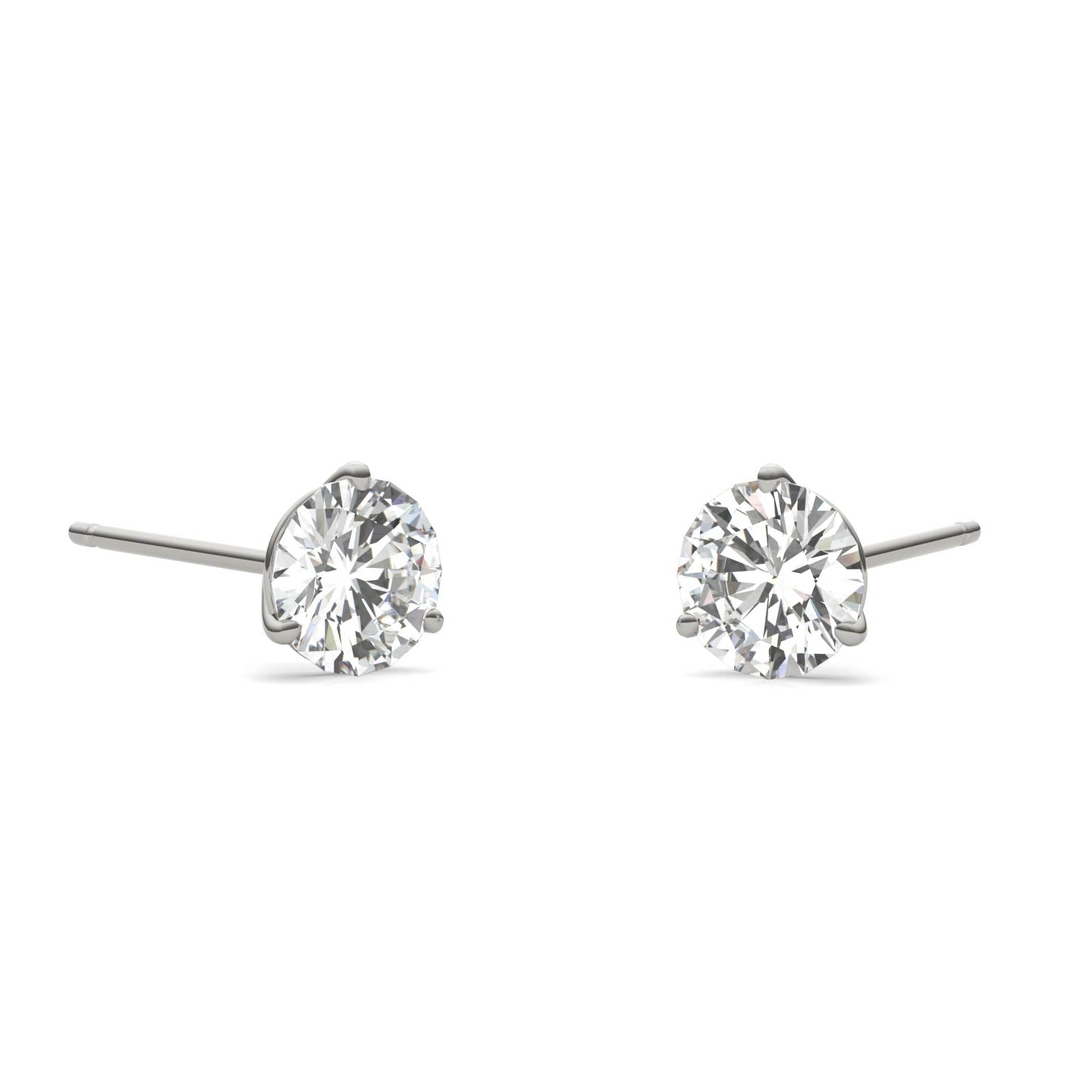 1.20 CTW DEW Round Moissanite Stud Earrings in 14K White Gold