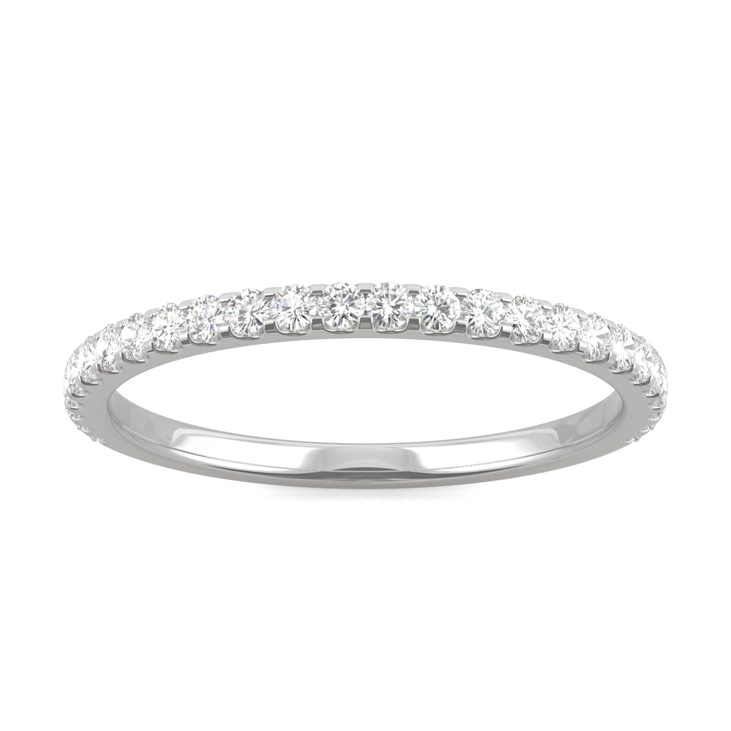 0.39 CTW DEW Round Moissanite Band in 14K White Gold