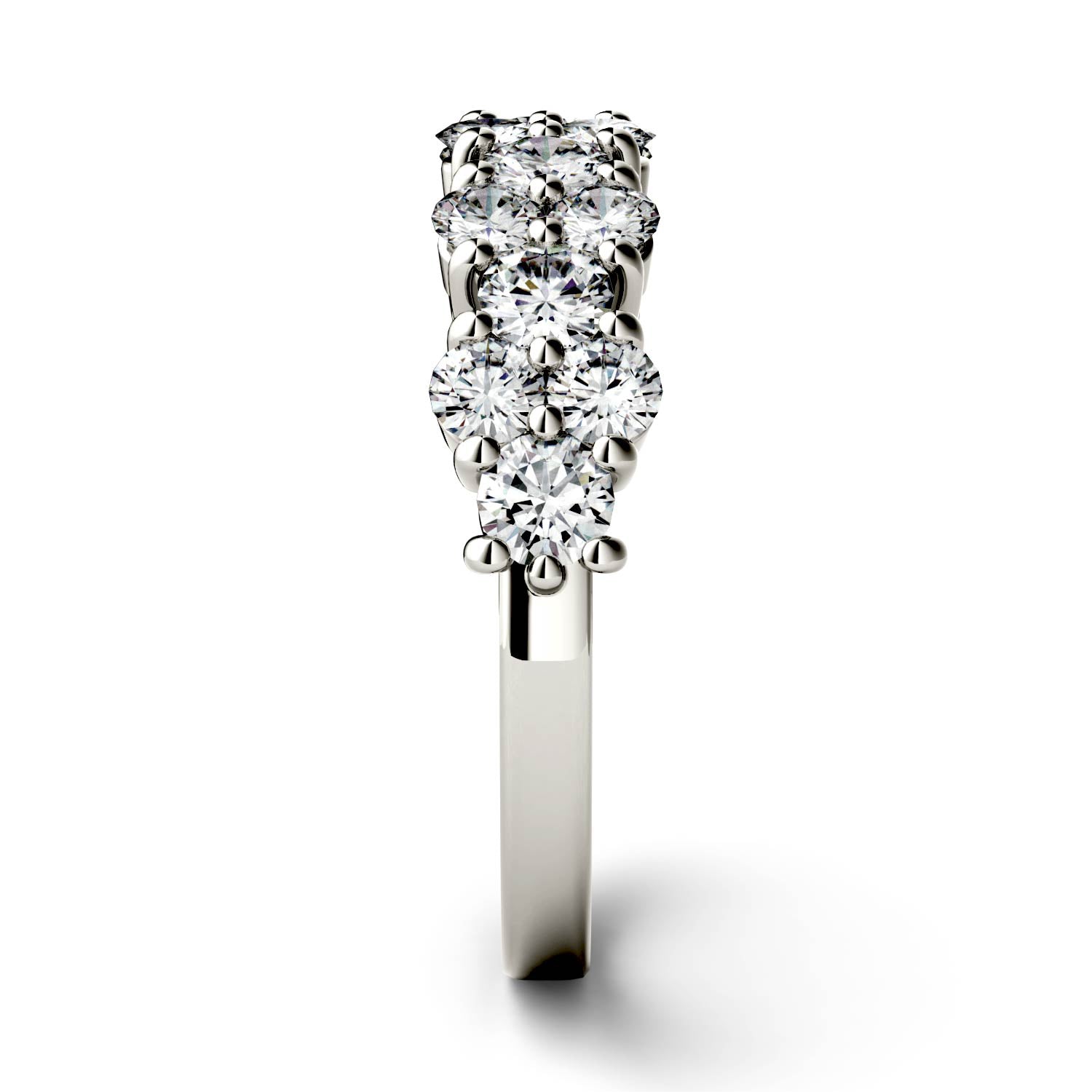 1.20 CTW DEW Round Moissanite Fashion Ring in 14K White Gold