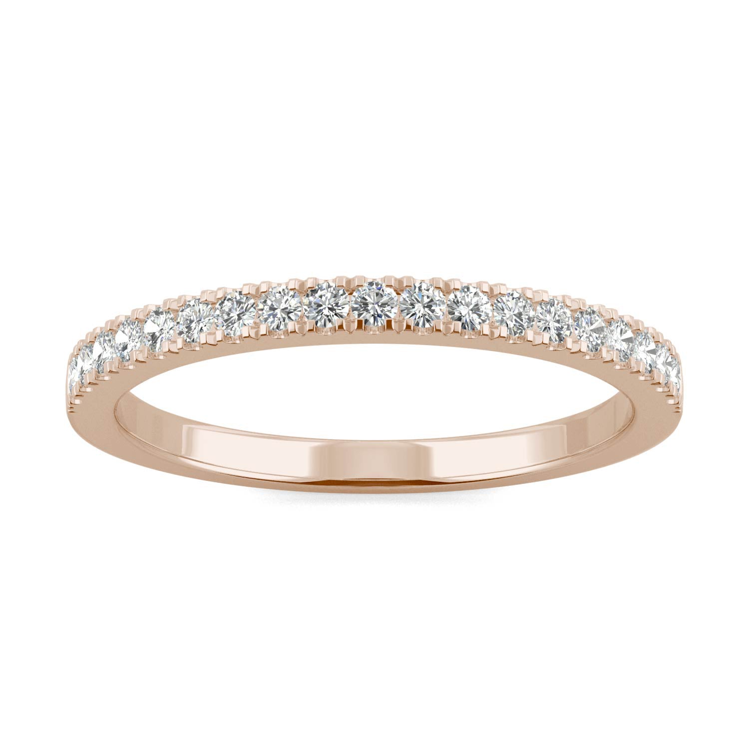 0.29 CTW DEW Round Moissanite Anniversary Band in 14K Rose Gold