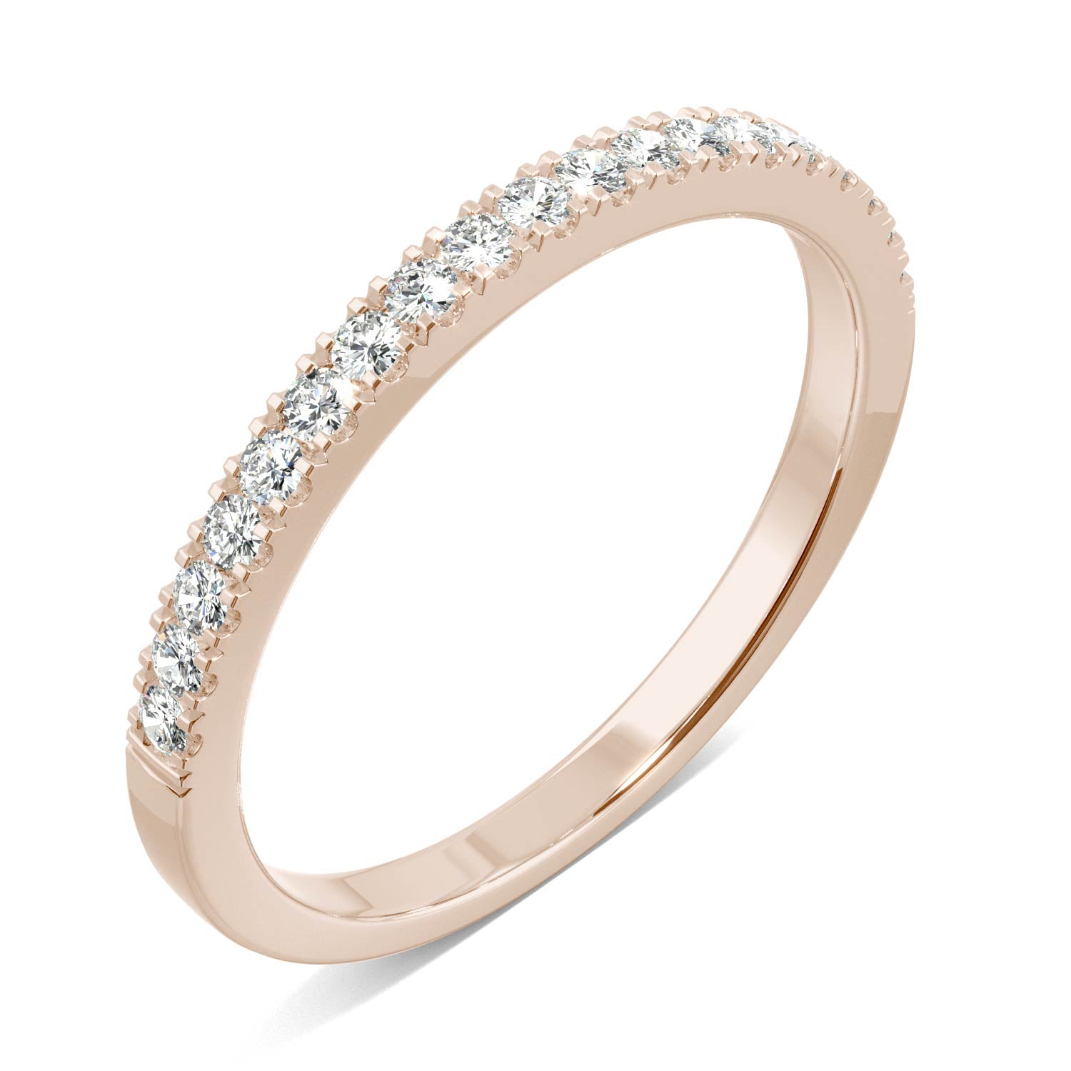 0.29 CTW DEW Round Moissanite Anniversary Band in 14K Rose Gold