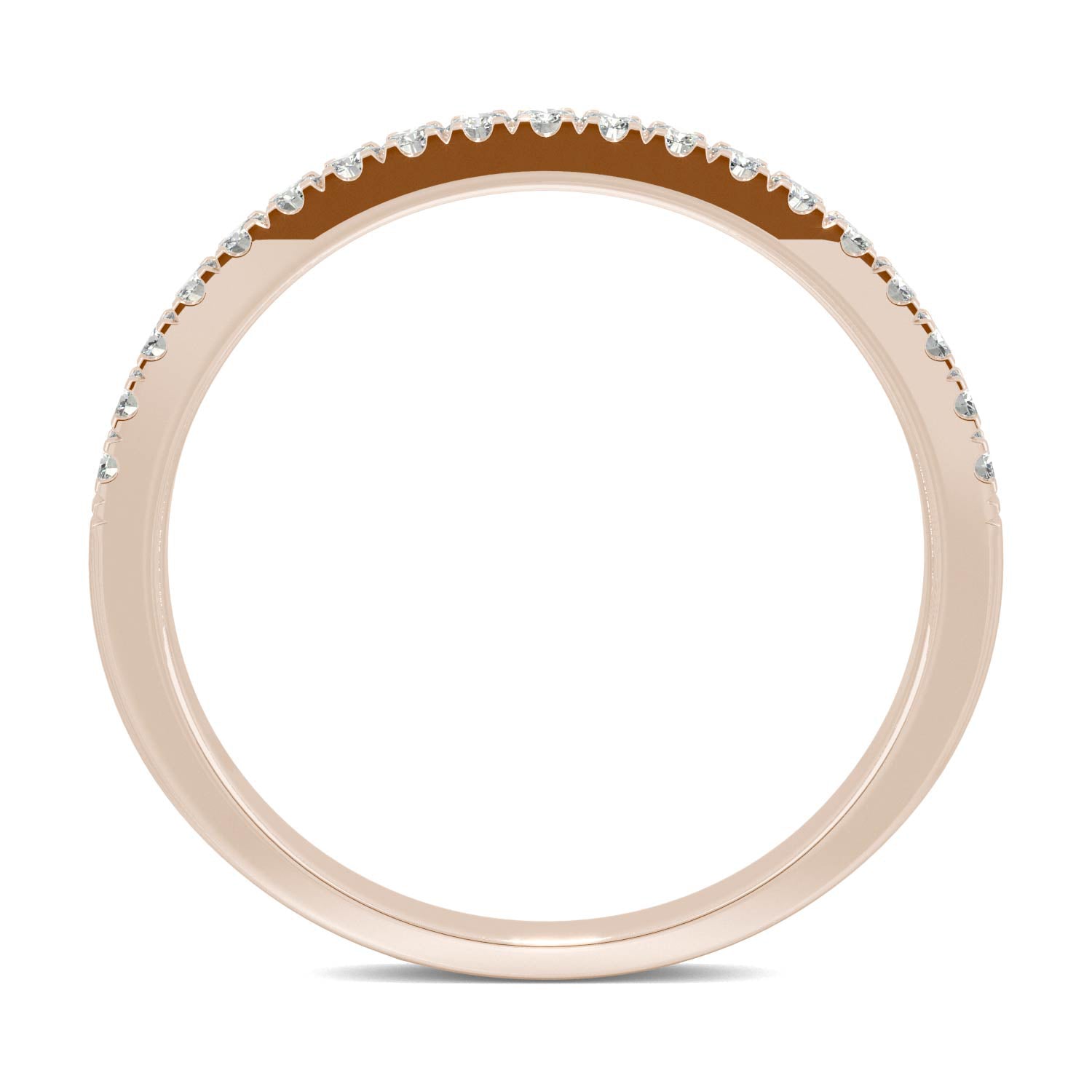 0.29 CTW DEW Round Moissanite Anniversary Band in 14K Rose Gold